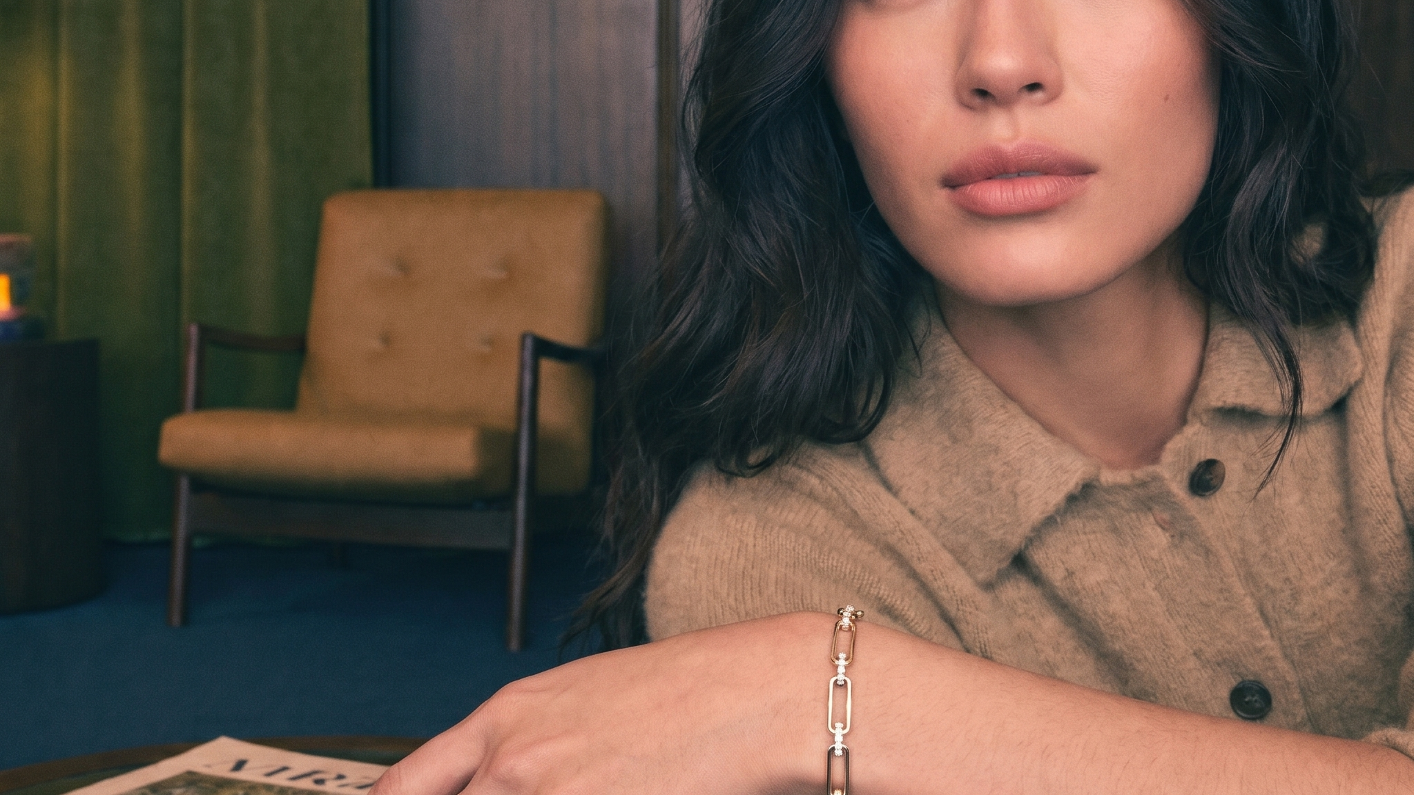 IGI-certified lab-grown diamond tennis bracelet on the wrist in warm natural light