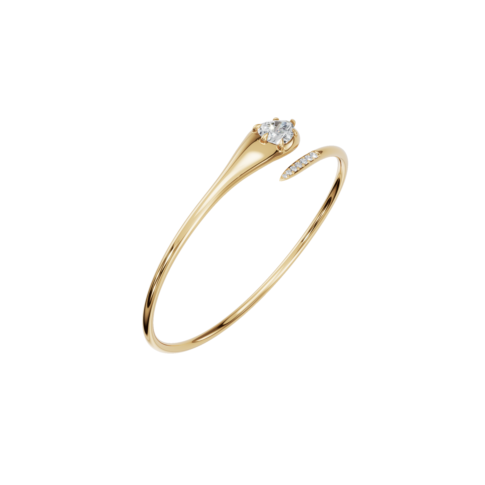 Lumière Pear Diamond Tennis Bracelet in Yellow Gold angled view | Roomy's Jewellery