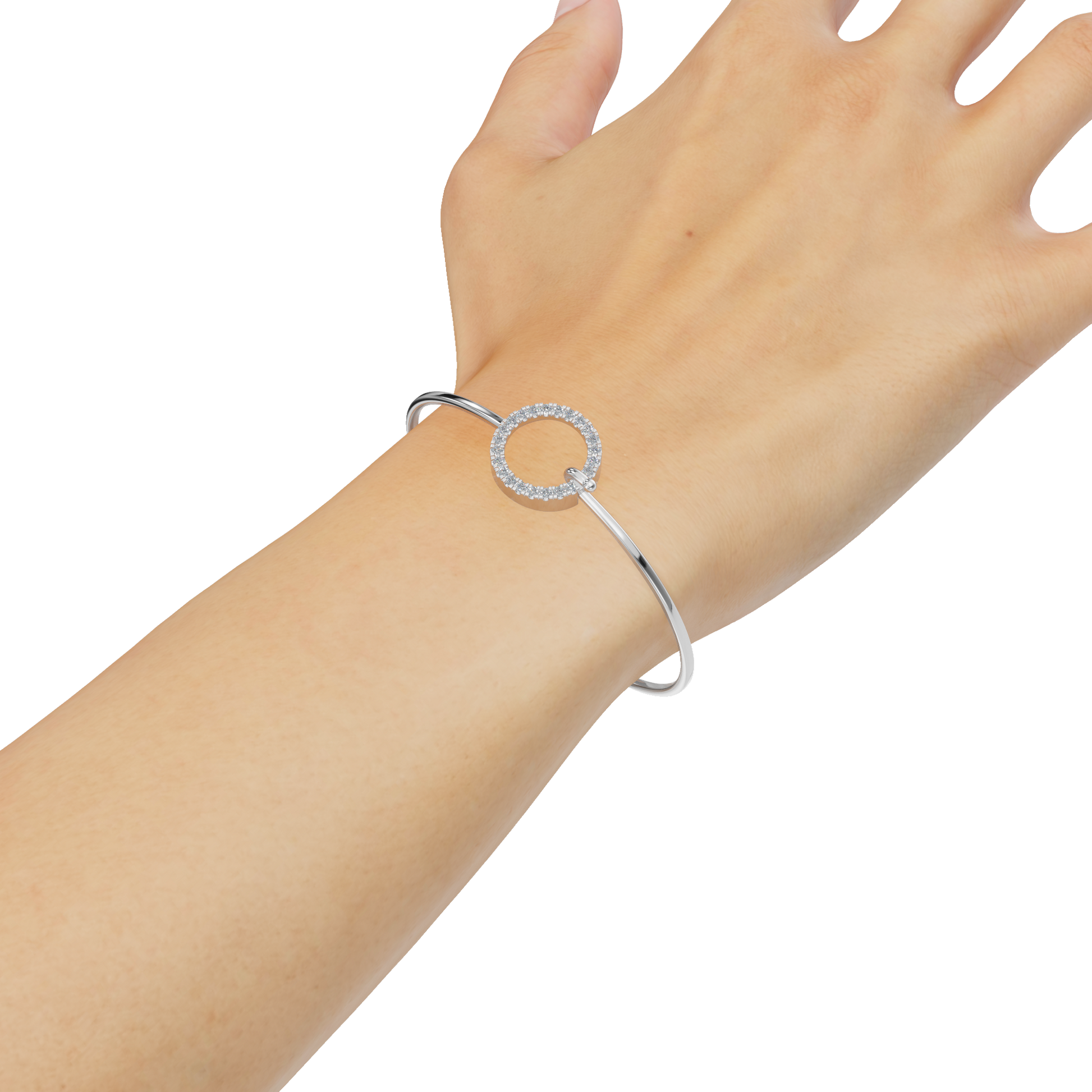 Riviere Round Diamond Tennis Bracelet | Lab Grown | White Gold | Roomy's Jewellery