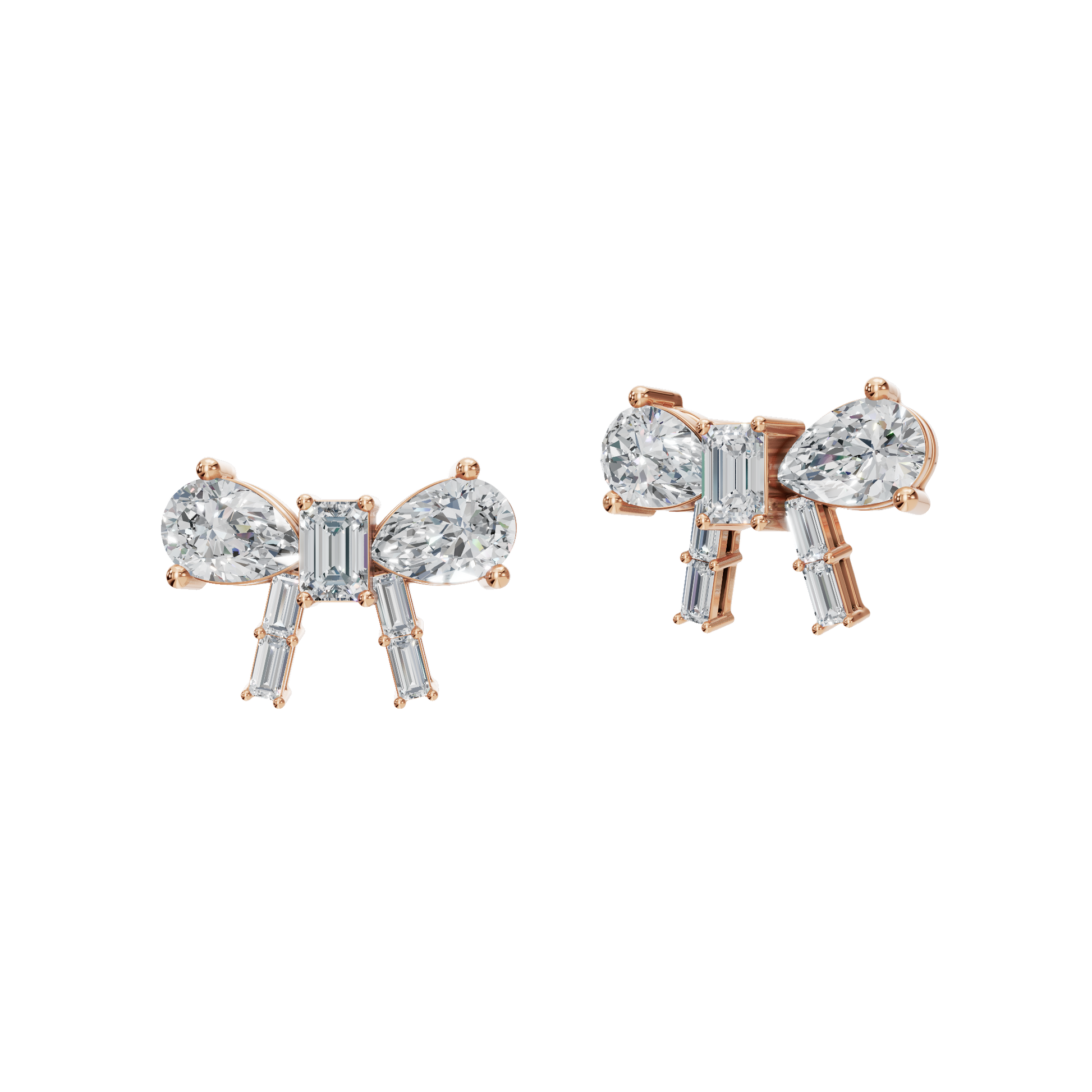 Diamond Bow Stud Earrings