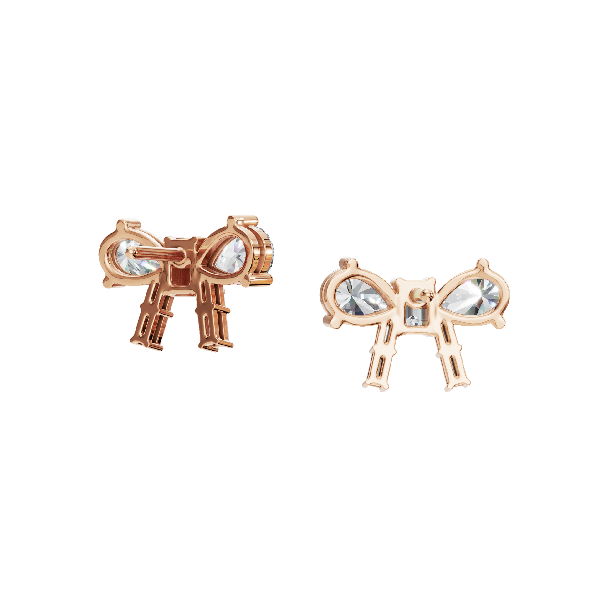 Diamond Bow Stud Earrings