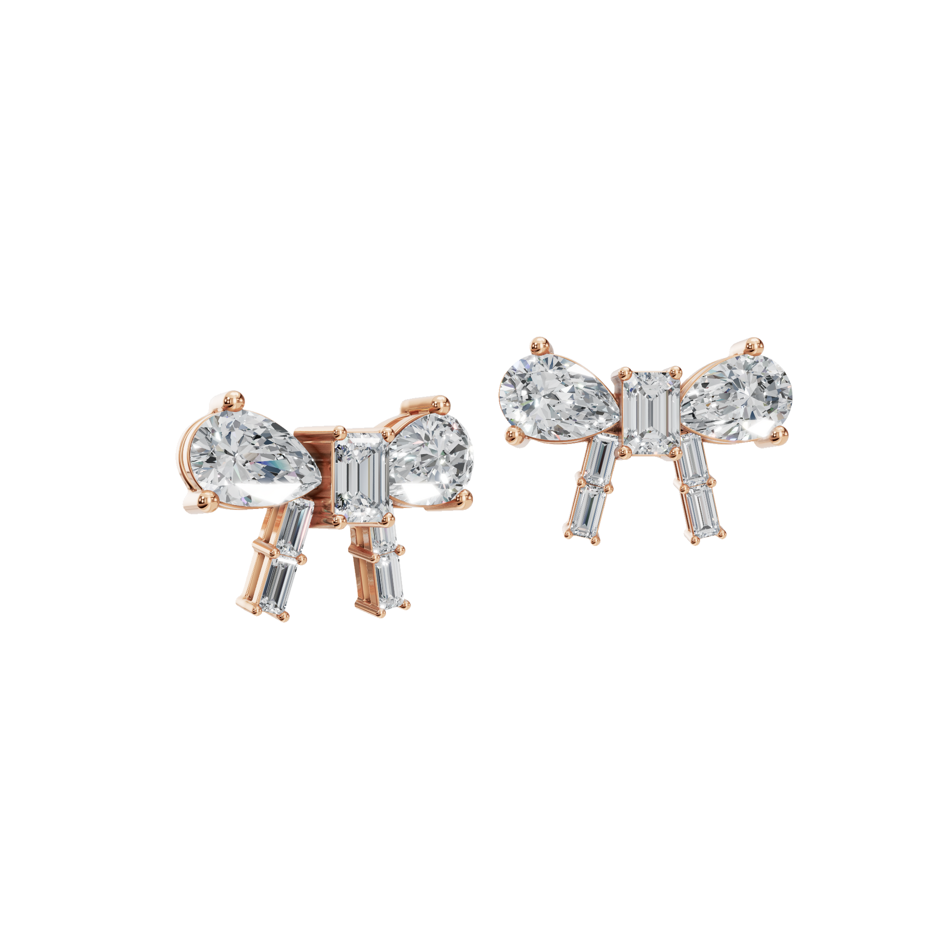 Diamond Bow Stud Earrings