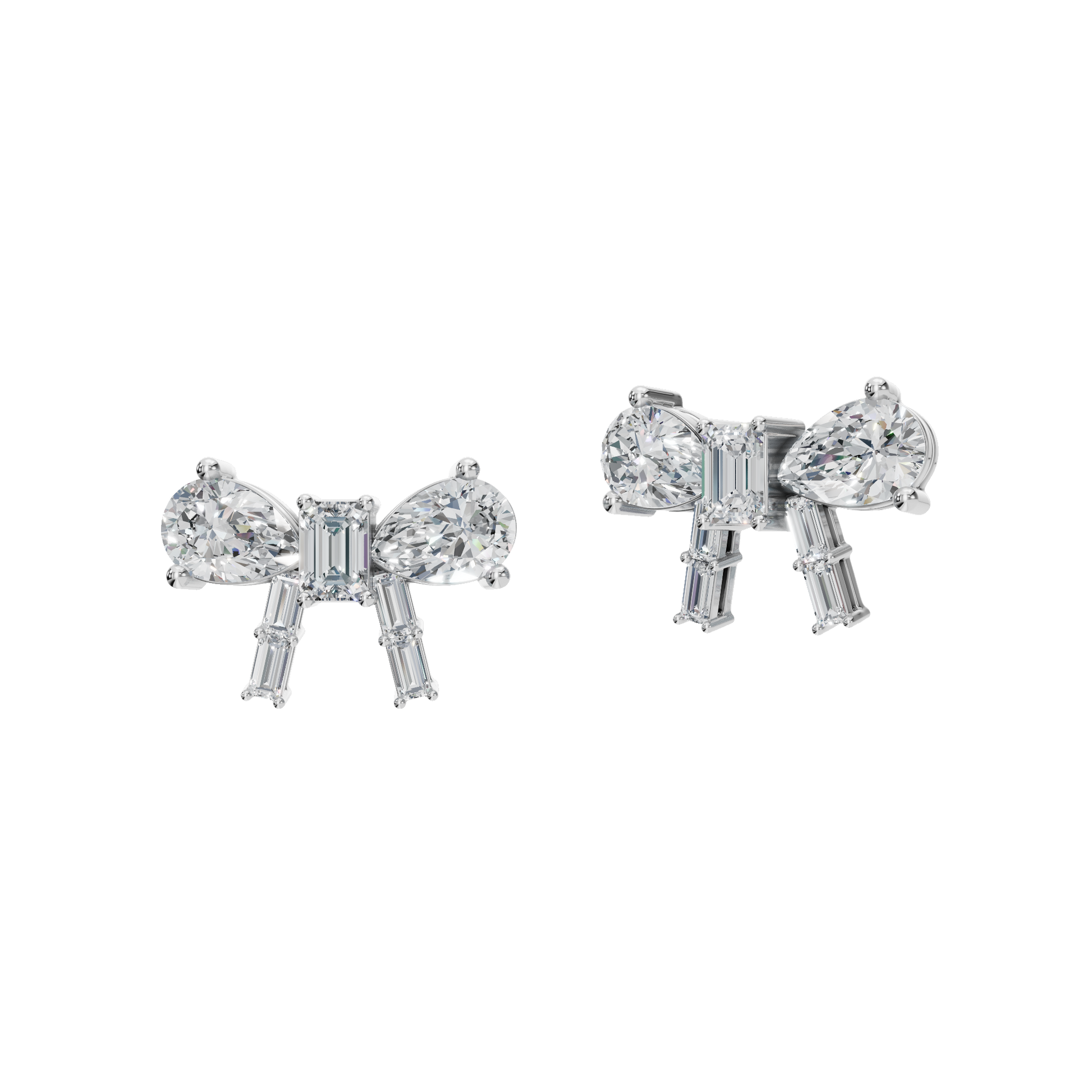 Diamond Bow Stud Earrings