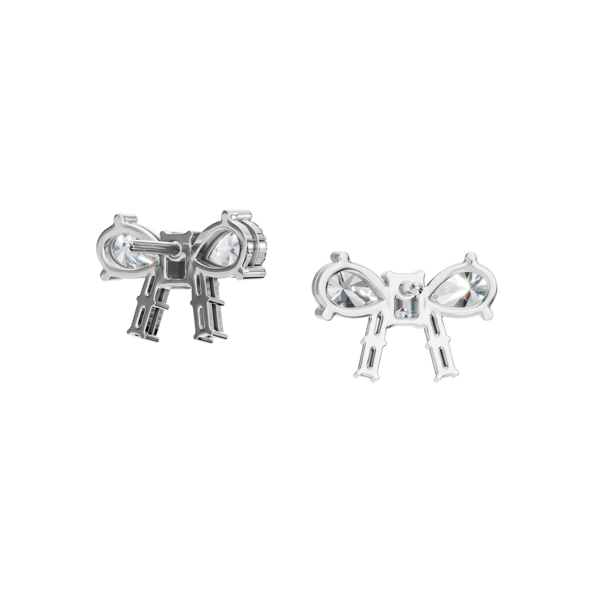 Diamond Bow Stud Earrings