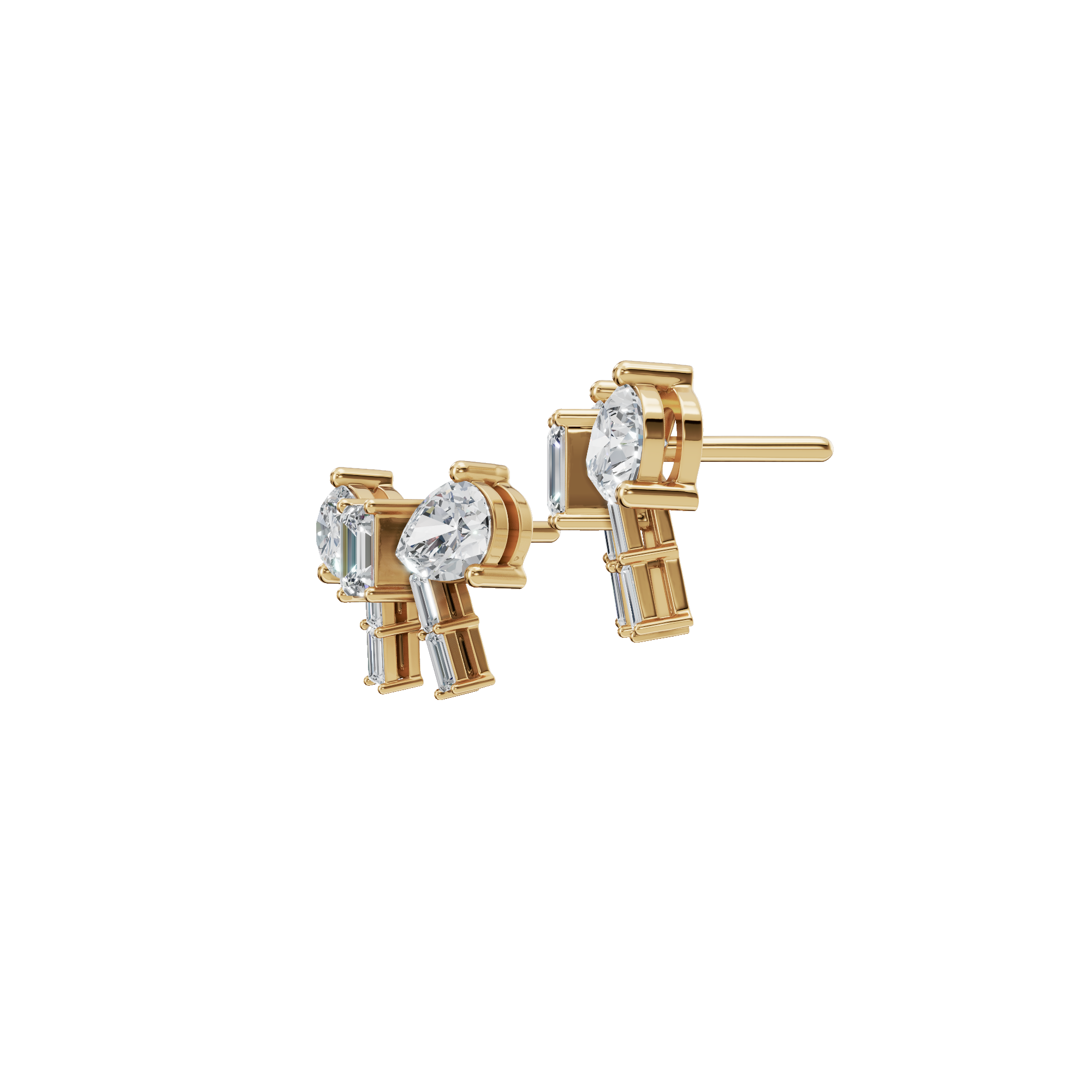 Diamond Bow Stud Earrings