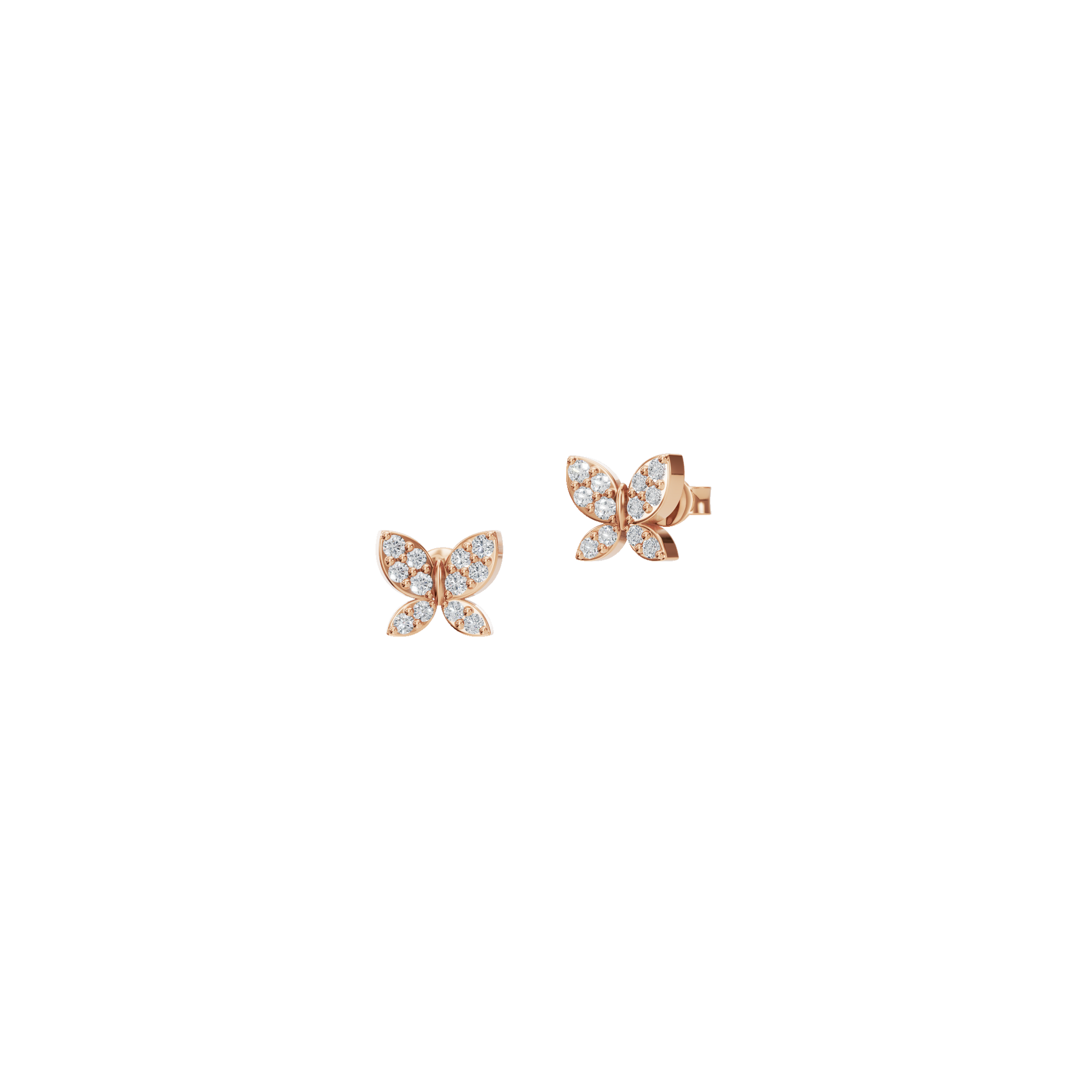 Butterfly Diamond Stud Earrings