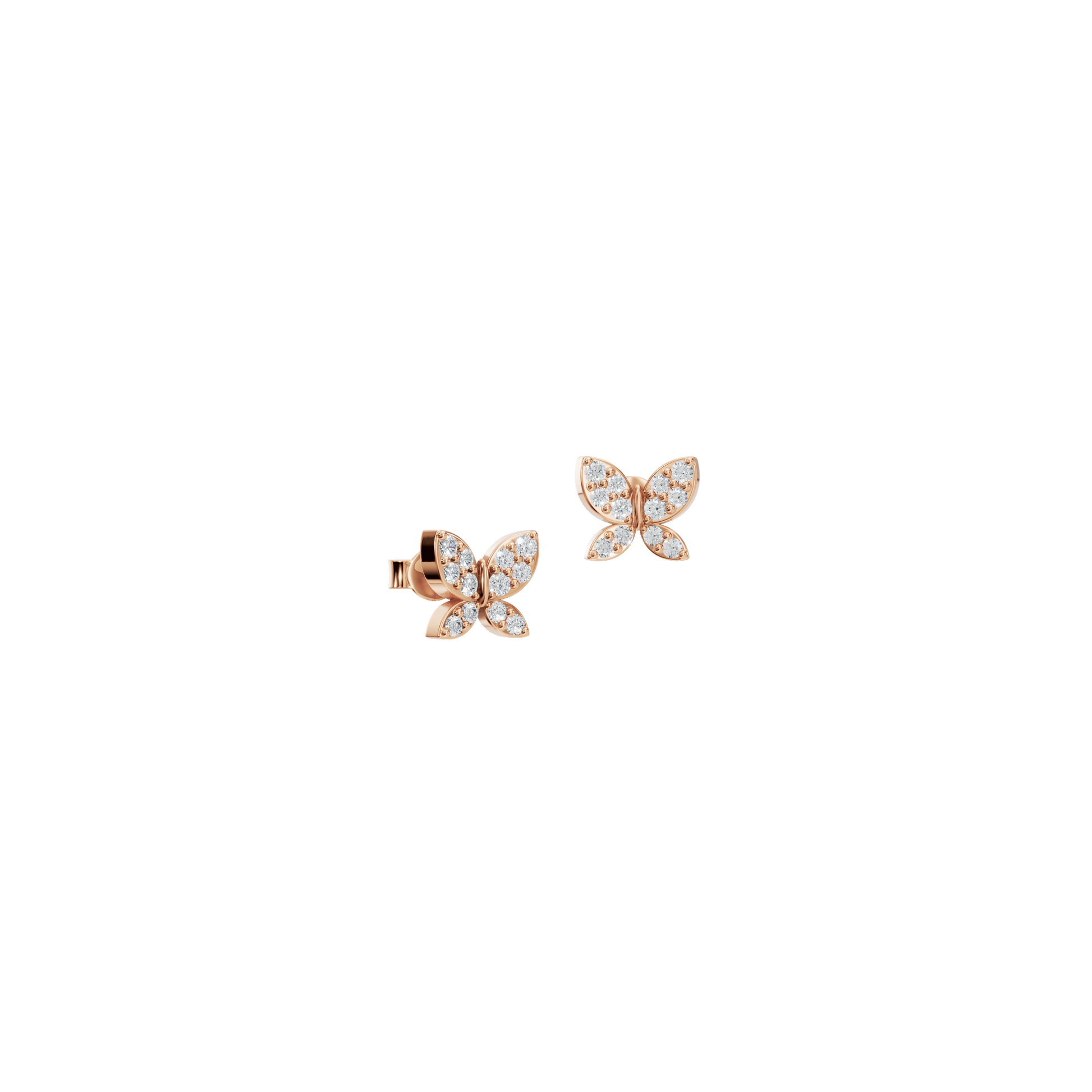 Butterfly Diamond Stud Earrings