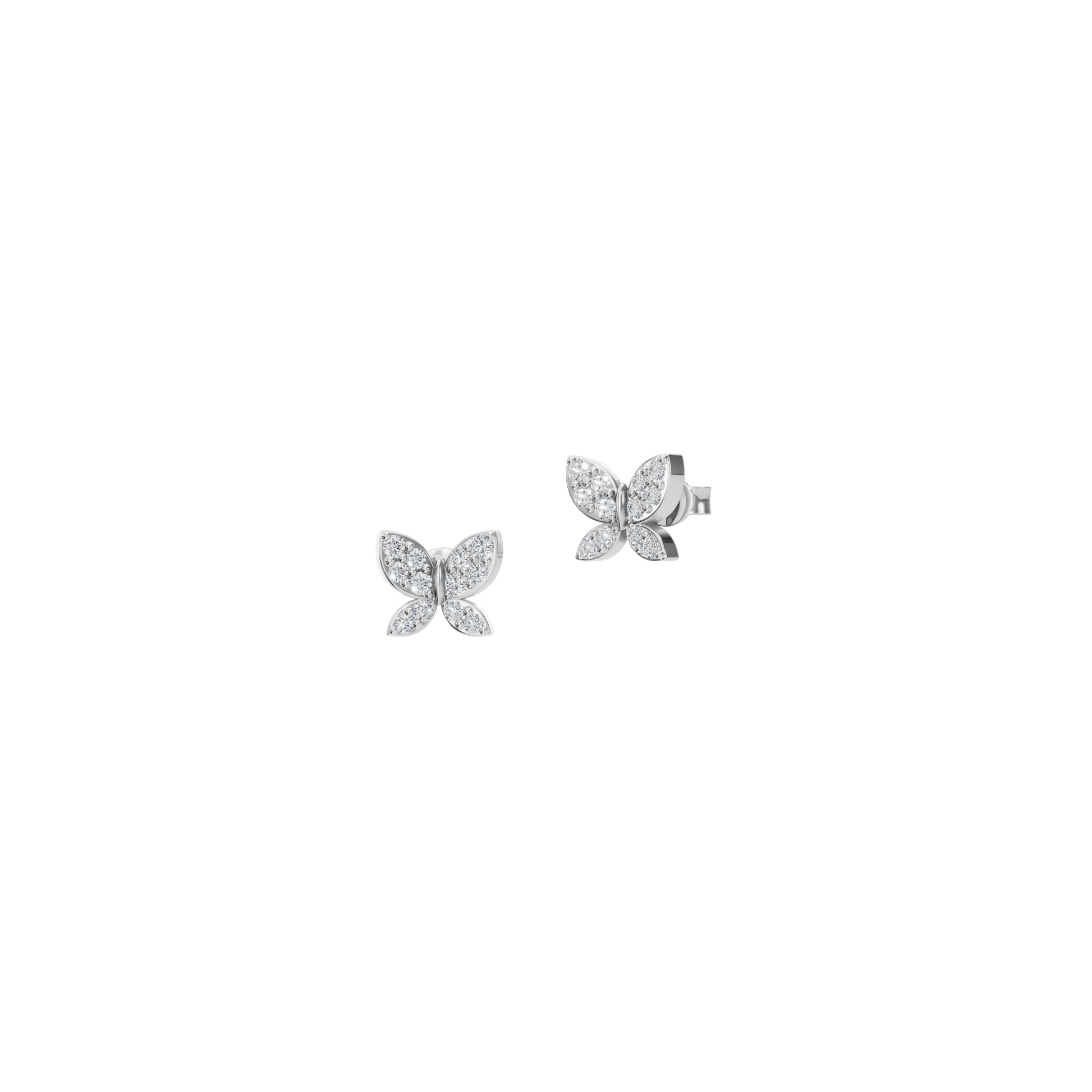Butterfly Diamond Stud Earrings