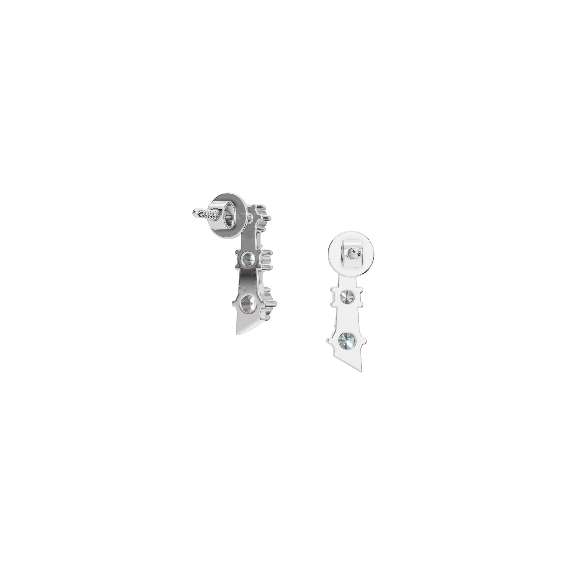 Three Stone Step Fashion Stud Earrings