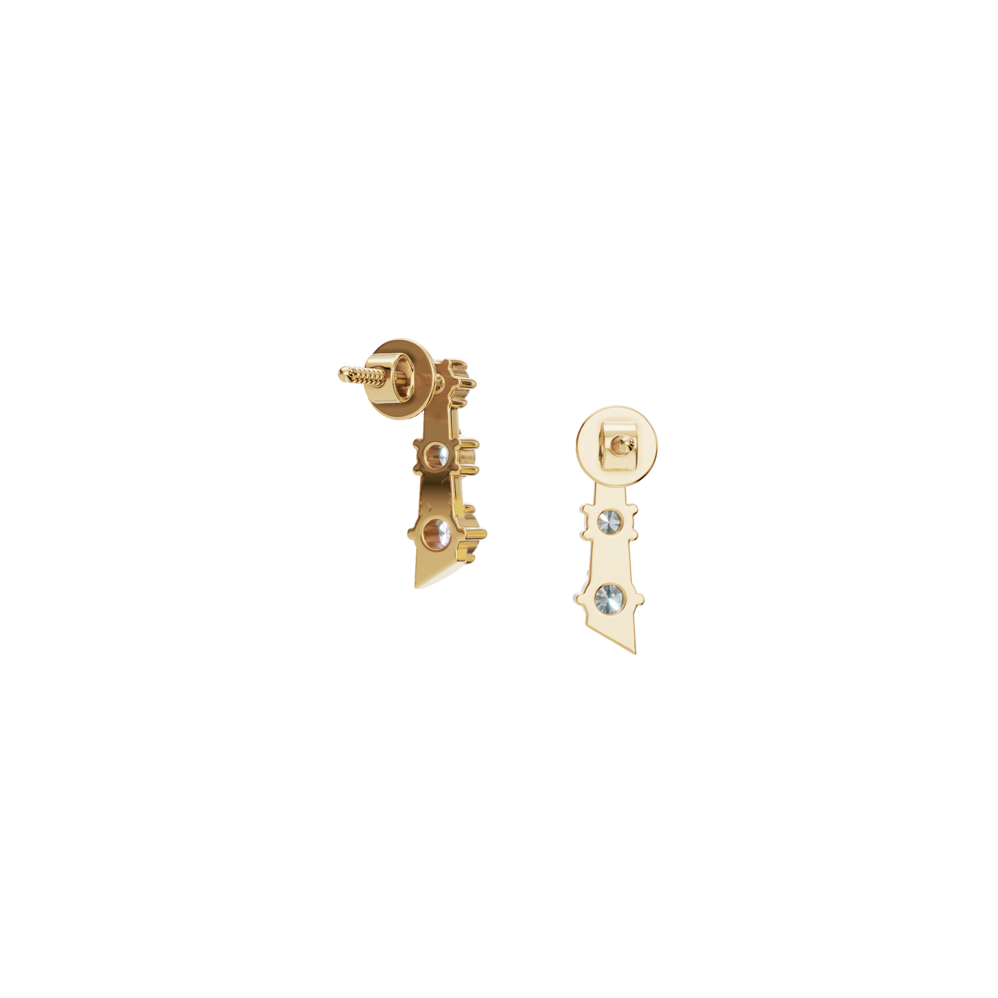 Three Stone Step Fashion Stud Earrings