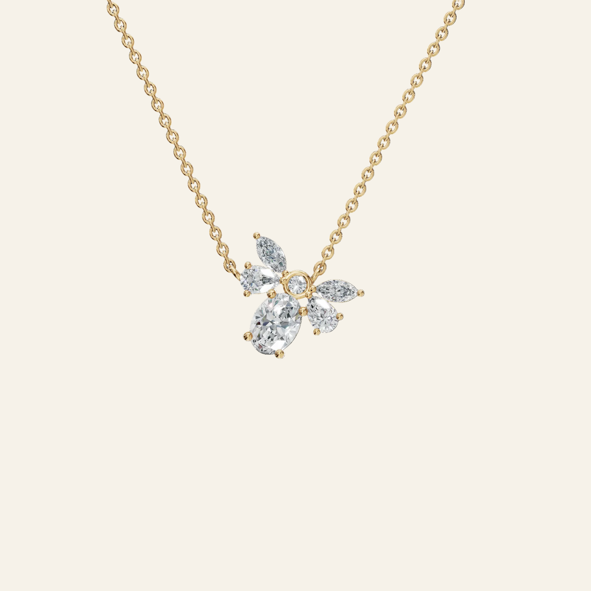 Asymmetrical Butterfly Cluster Pendant