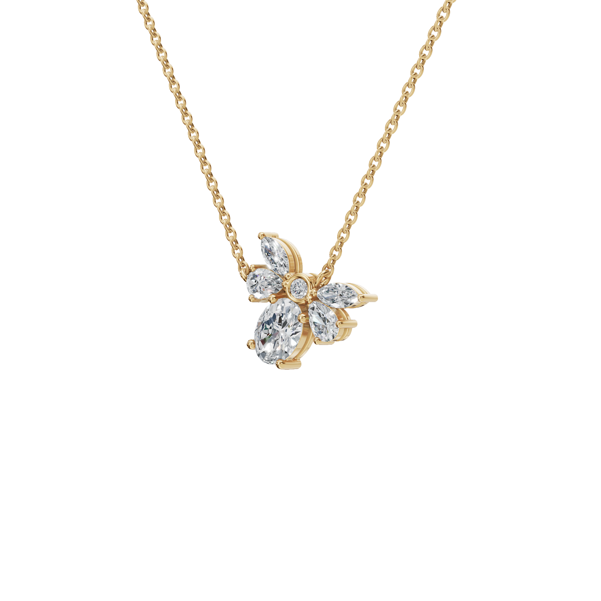 Asymmetrical Butterfly Cluster Pendant