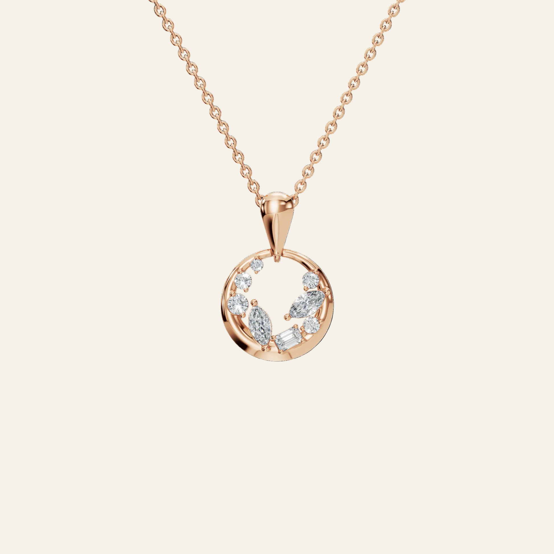Halo Diamond Circle Pendant