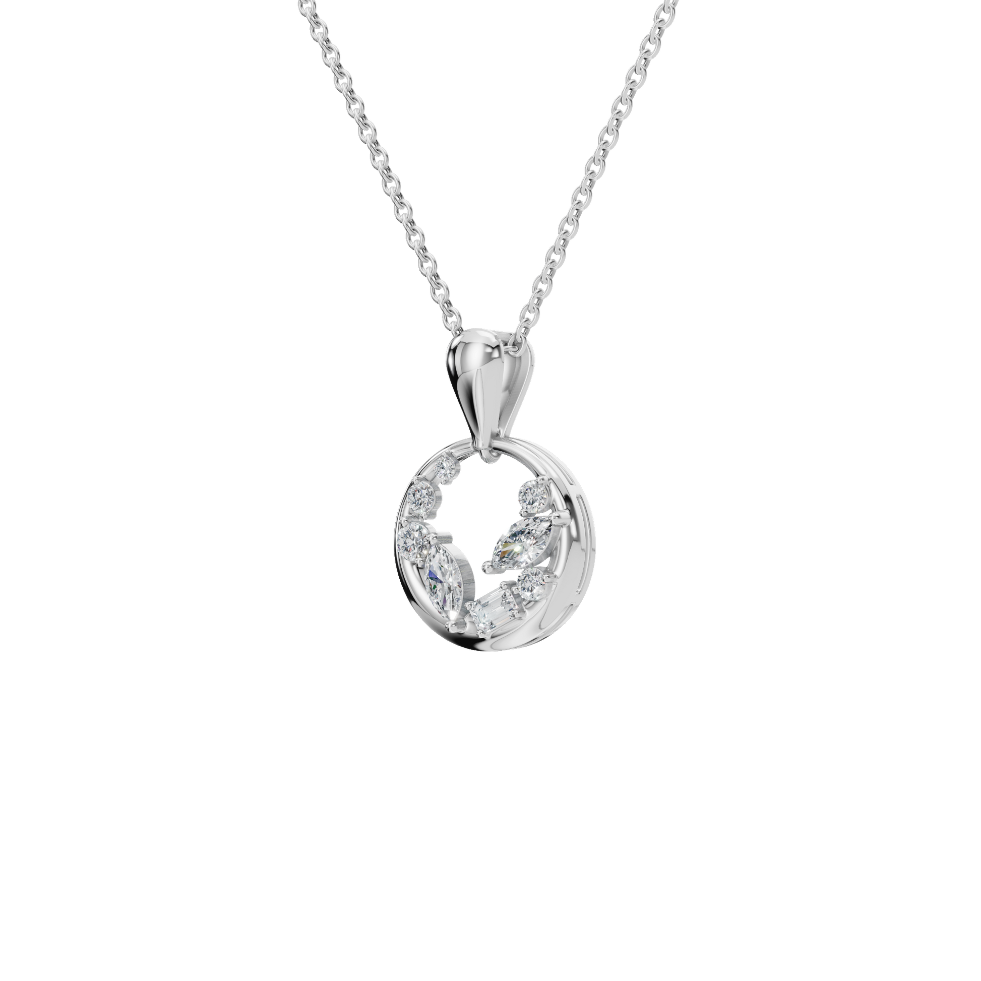 Halo Diamond Circle Pendant