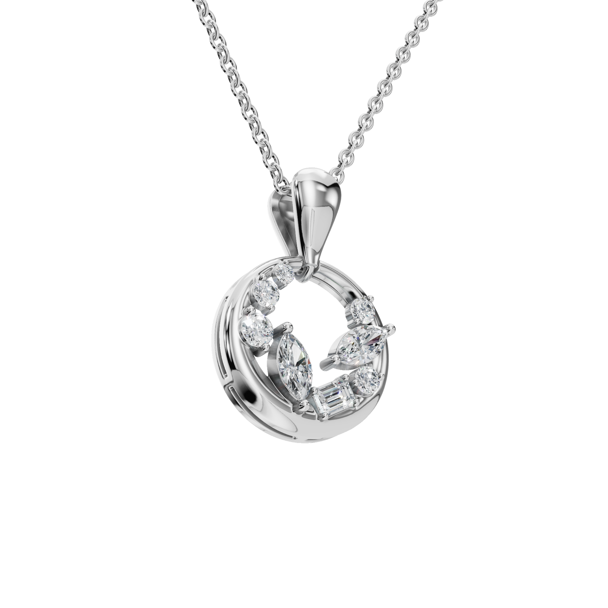 Halo Diamond Circle Pendant
