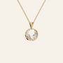 Halo Diamond Circle Pendant in Yellow Gold | Lab Grown | Roomy's Jewelery