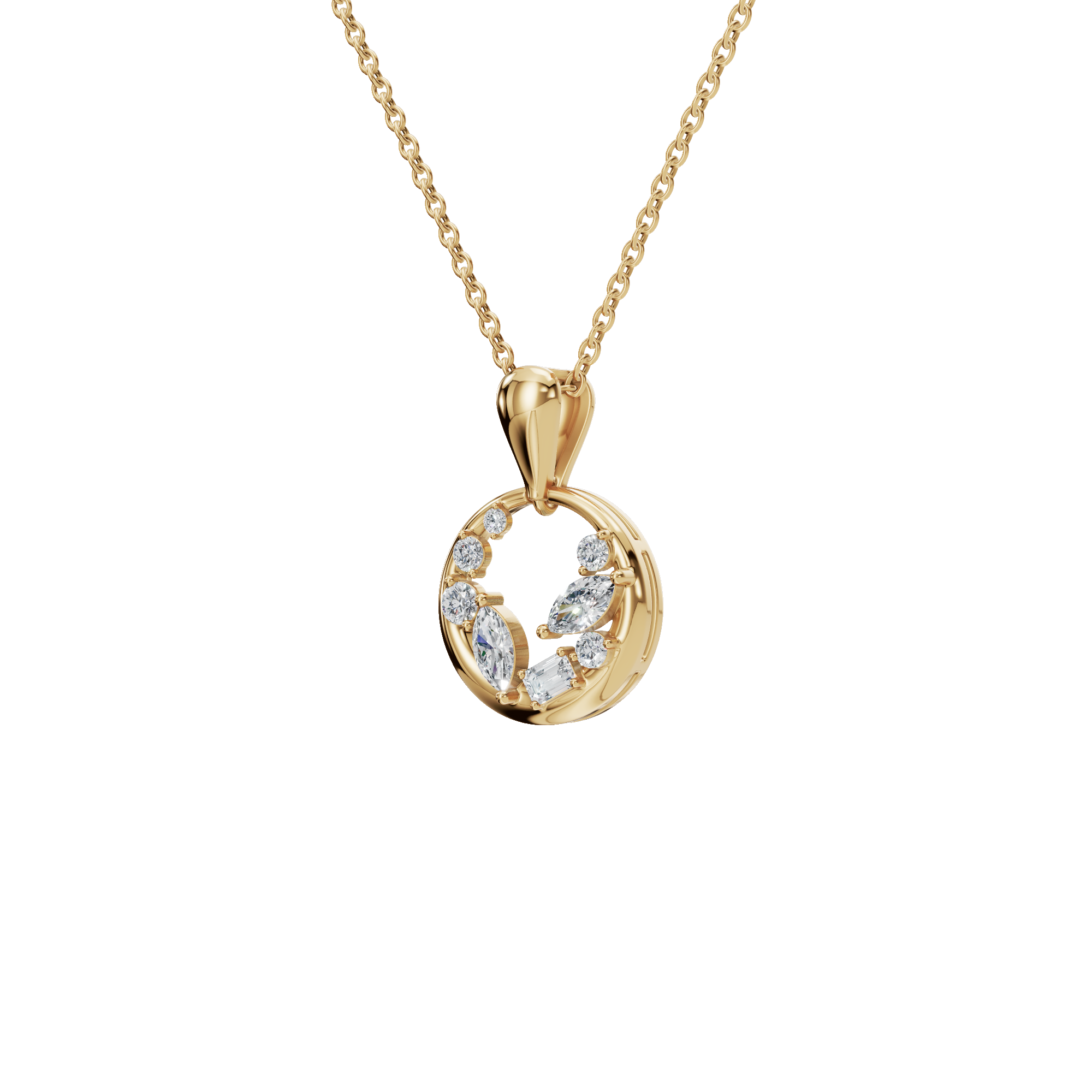 Halo Diamond Circle Pendant