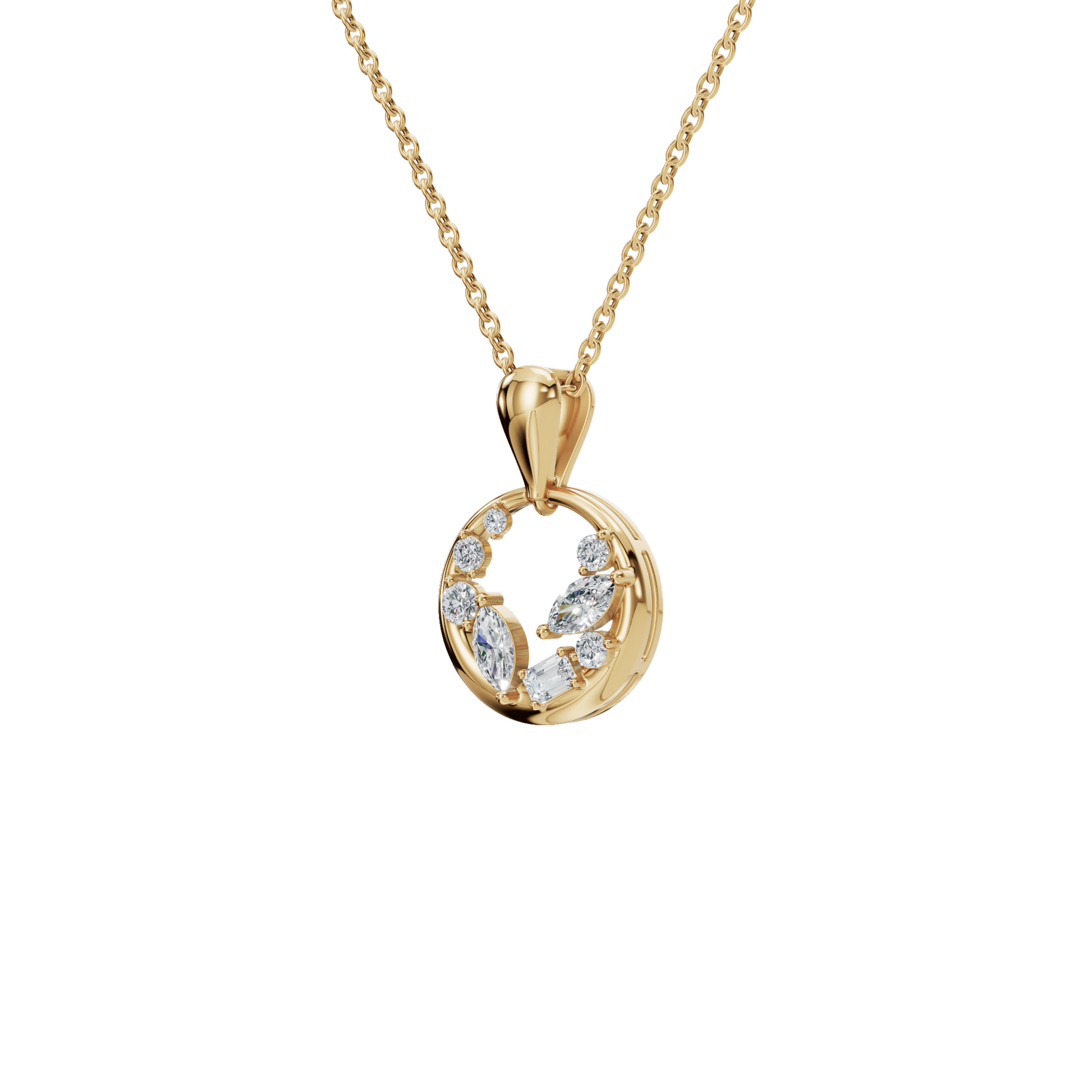 Halo Diamond Circle Pendant
