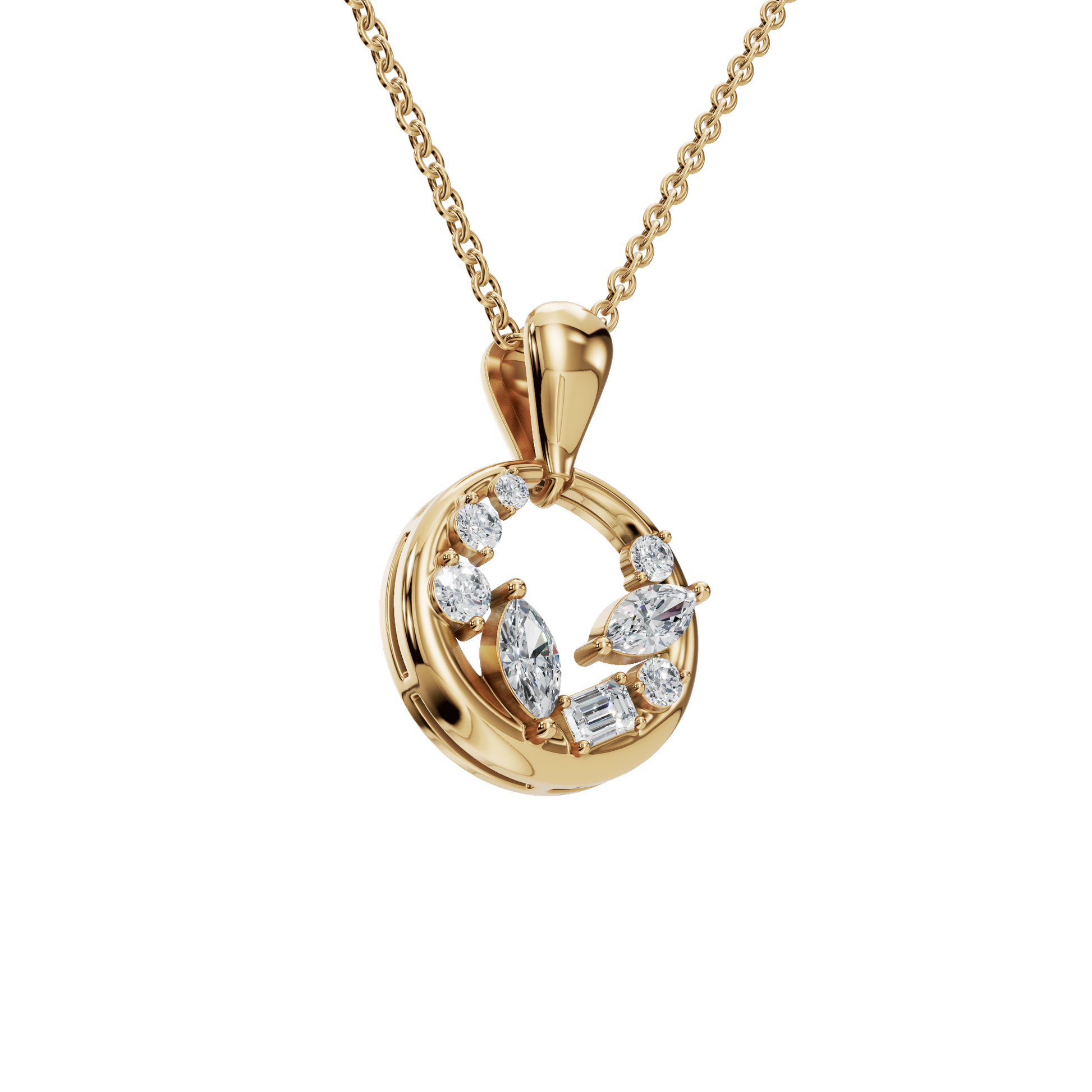 Halo Diamond Circle Pendant