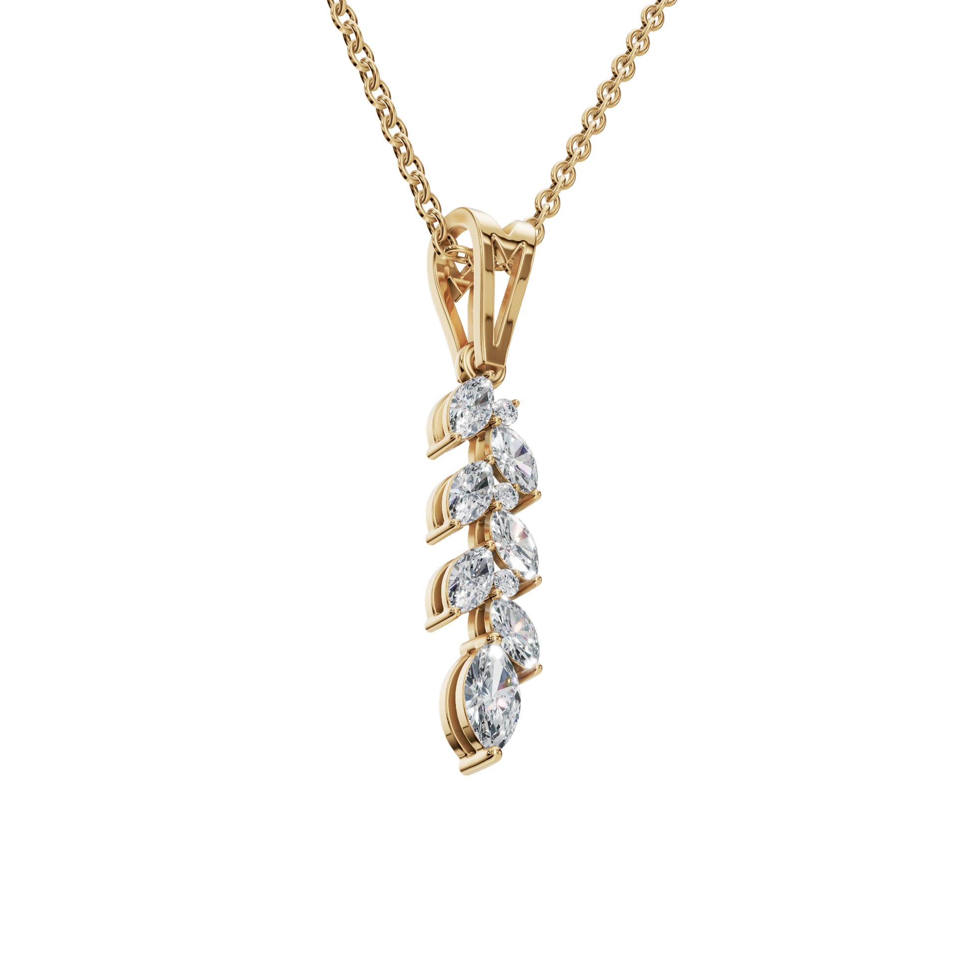 Marquise Diamond Cluster Pendant – The Velmira Collection