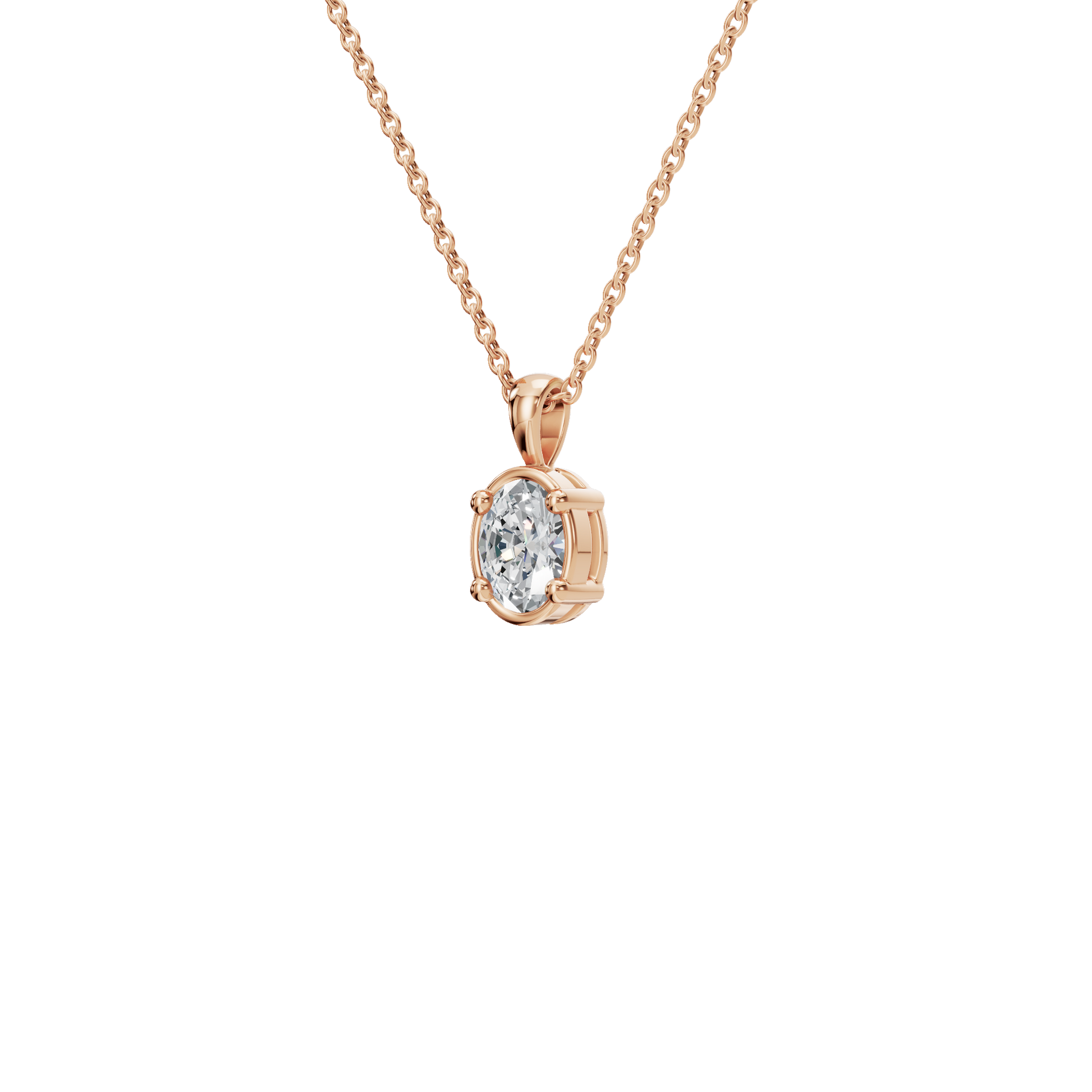 Oval Cut Diamond Solitaire Pendant