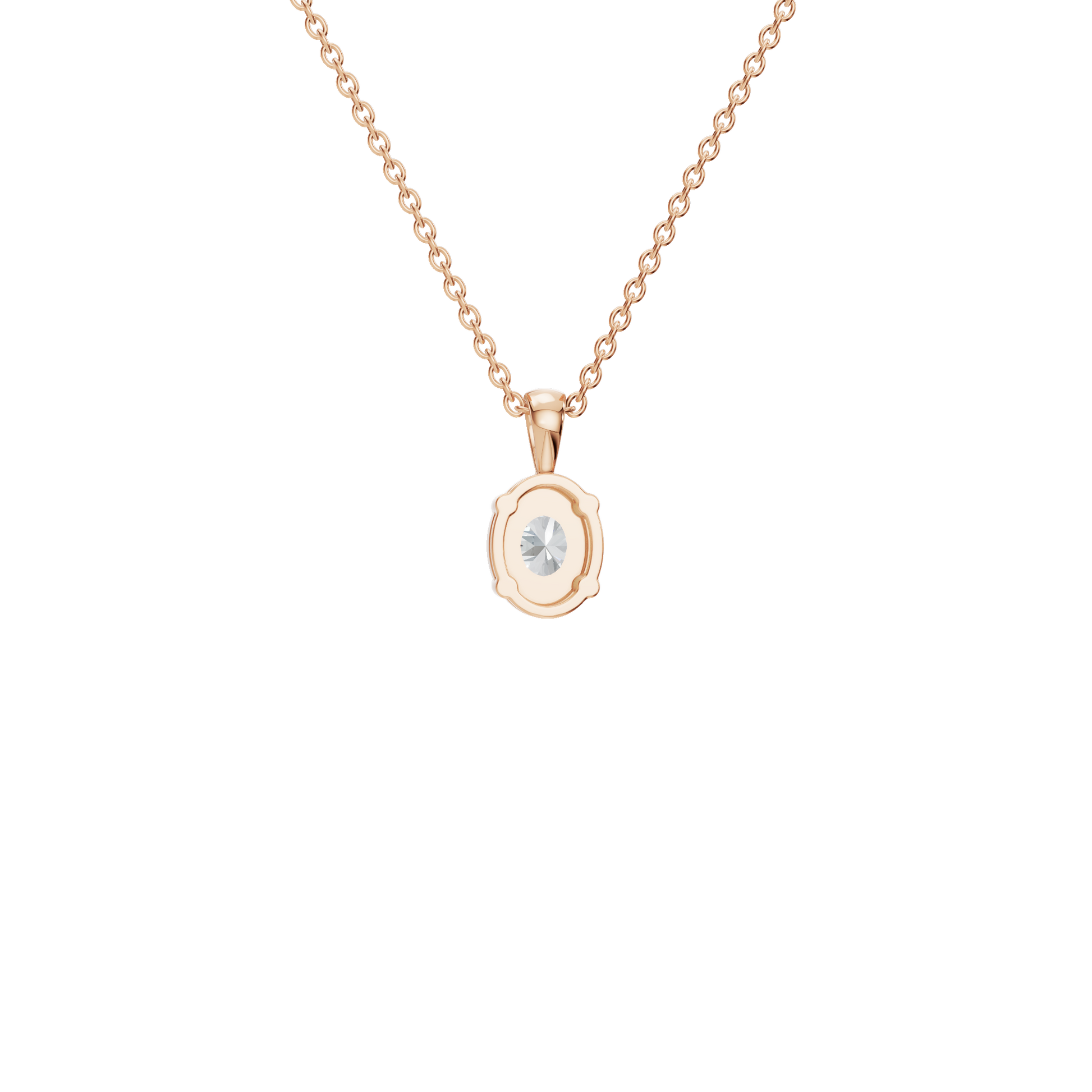 Oval Cut Diamond Solitaire Pendant