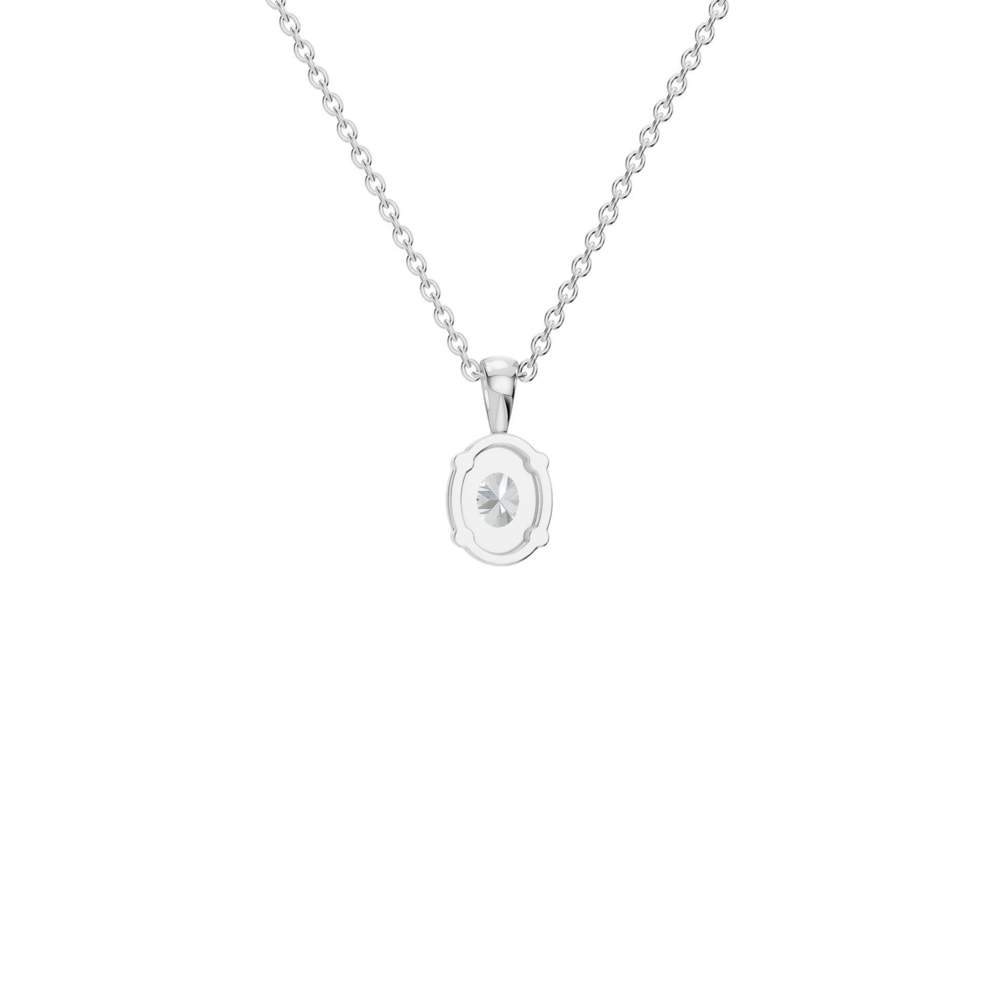 Oval Cut Diamond Solitaire Pendant