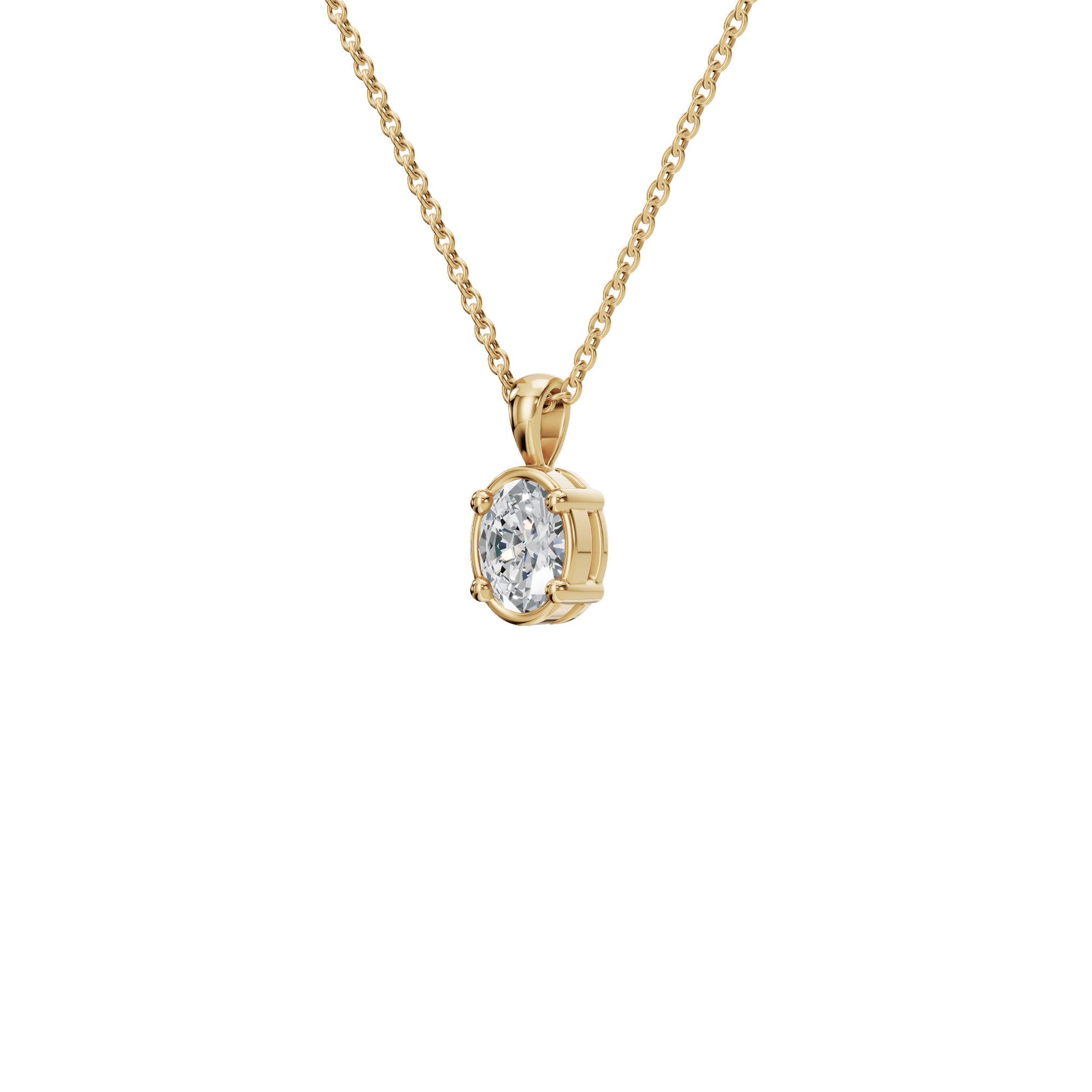 Oval Cut Diamond Solitaire Pendant