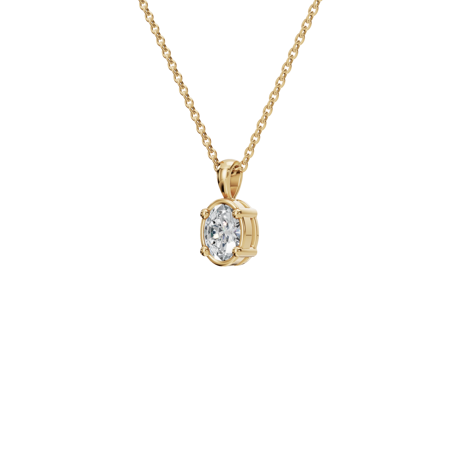 Oval Cut Diamond Solitaire Pendant