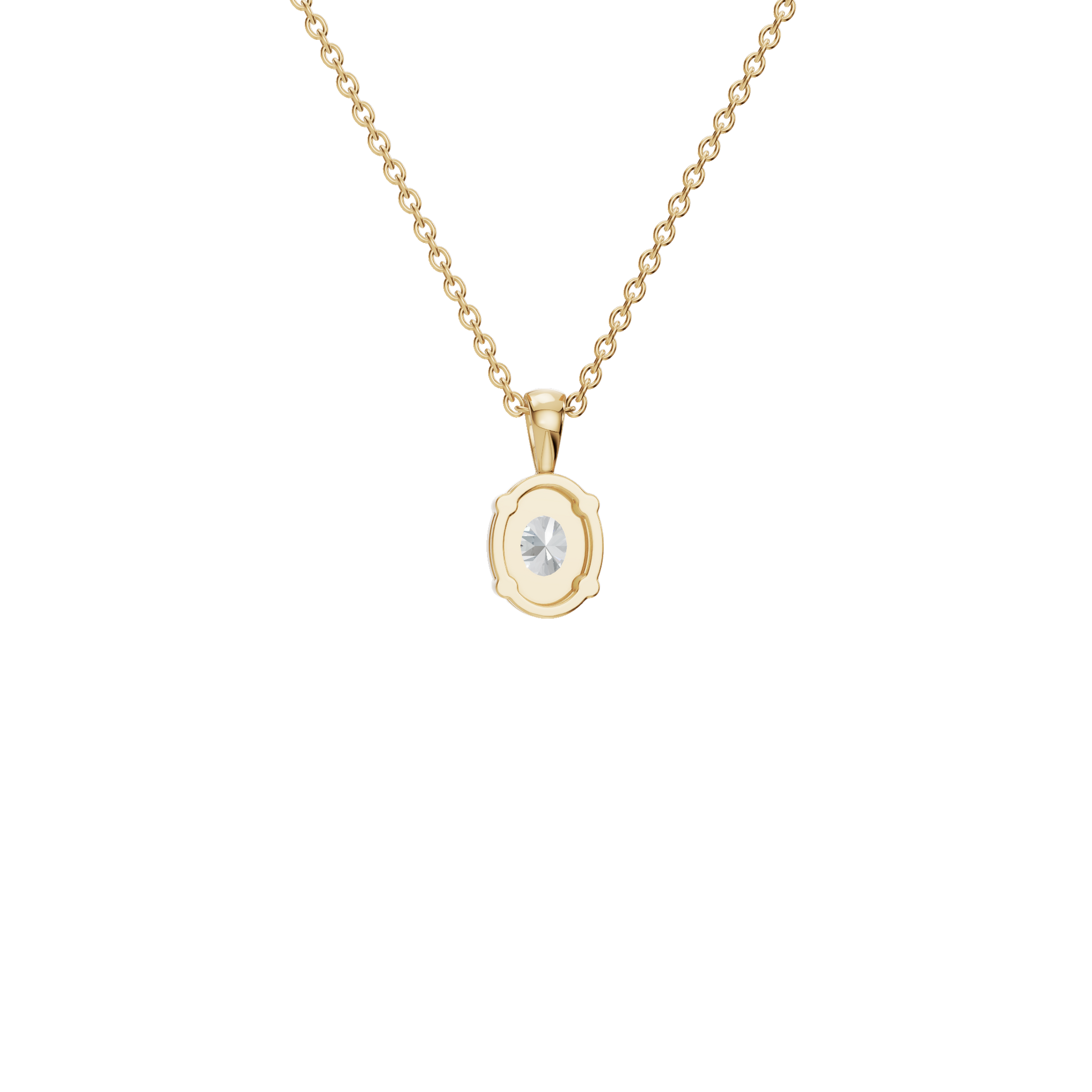 Oval Cut Diamond Solitaire Pendant