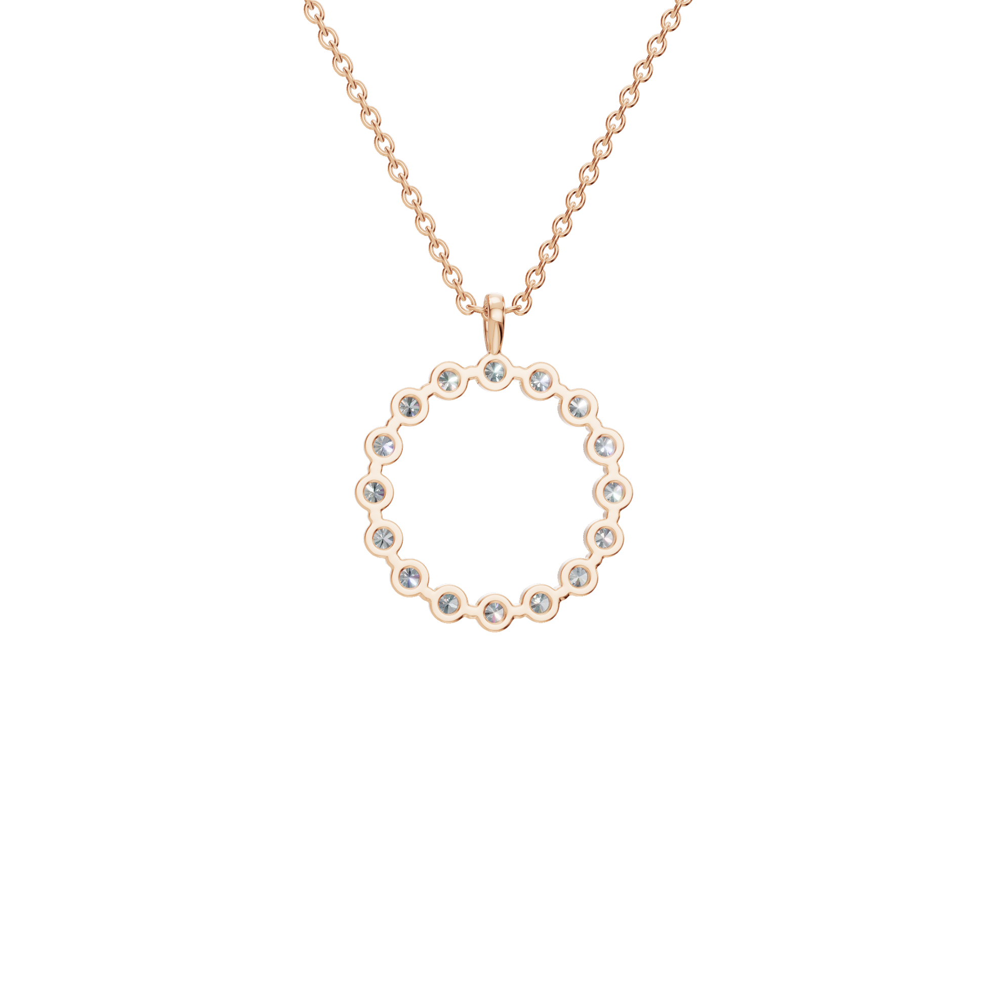 Halo Round Brilliant Diamond Circle Pendant