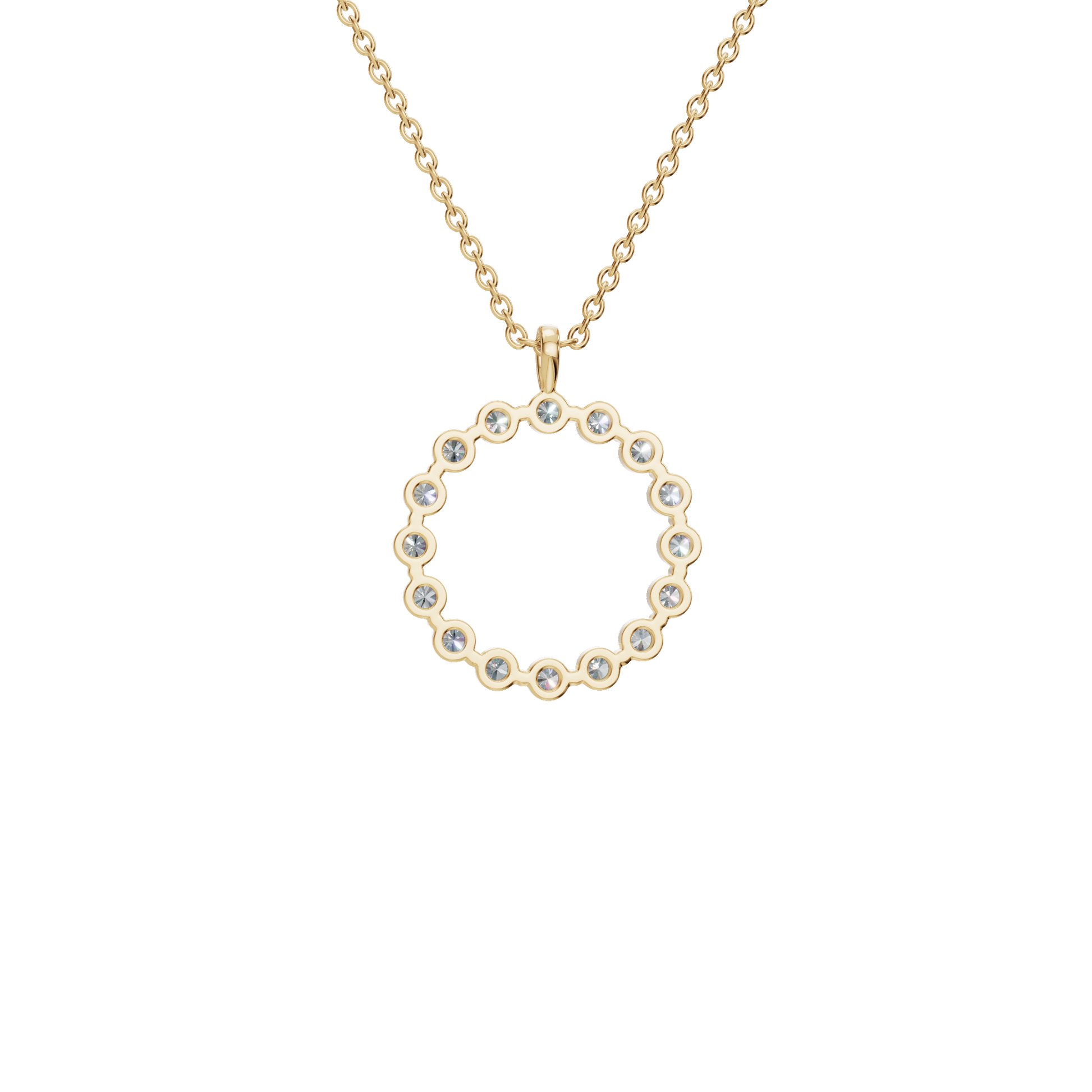 Halo Round Brilliant Diamond Circle Pendant