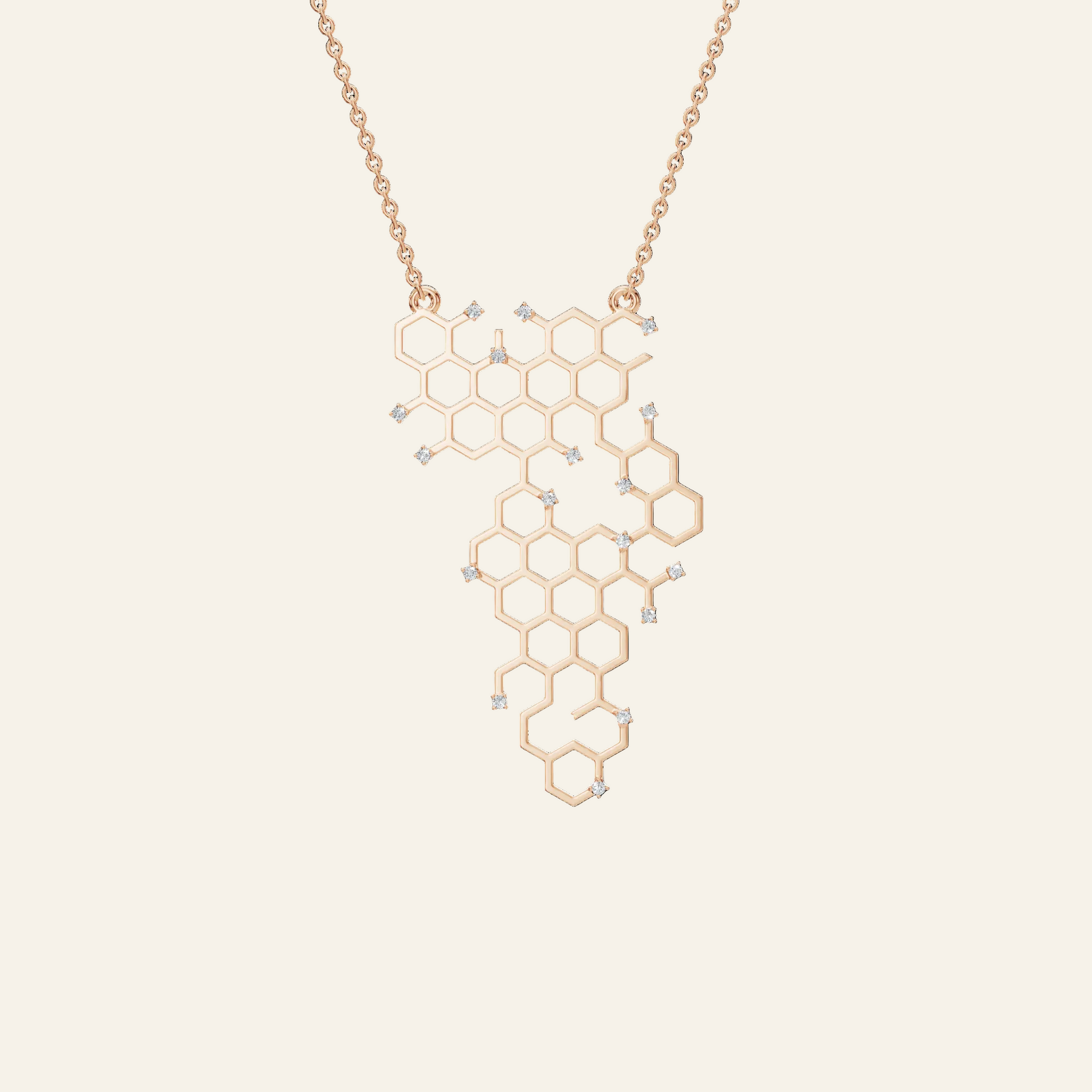 Honeycomb Geometric Diamond Pendant