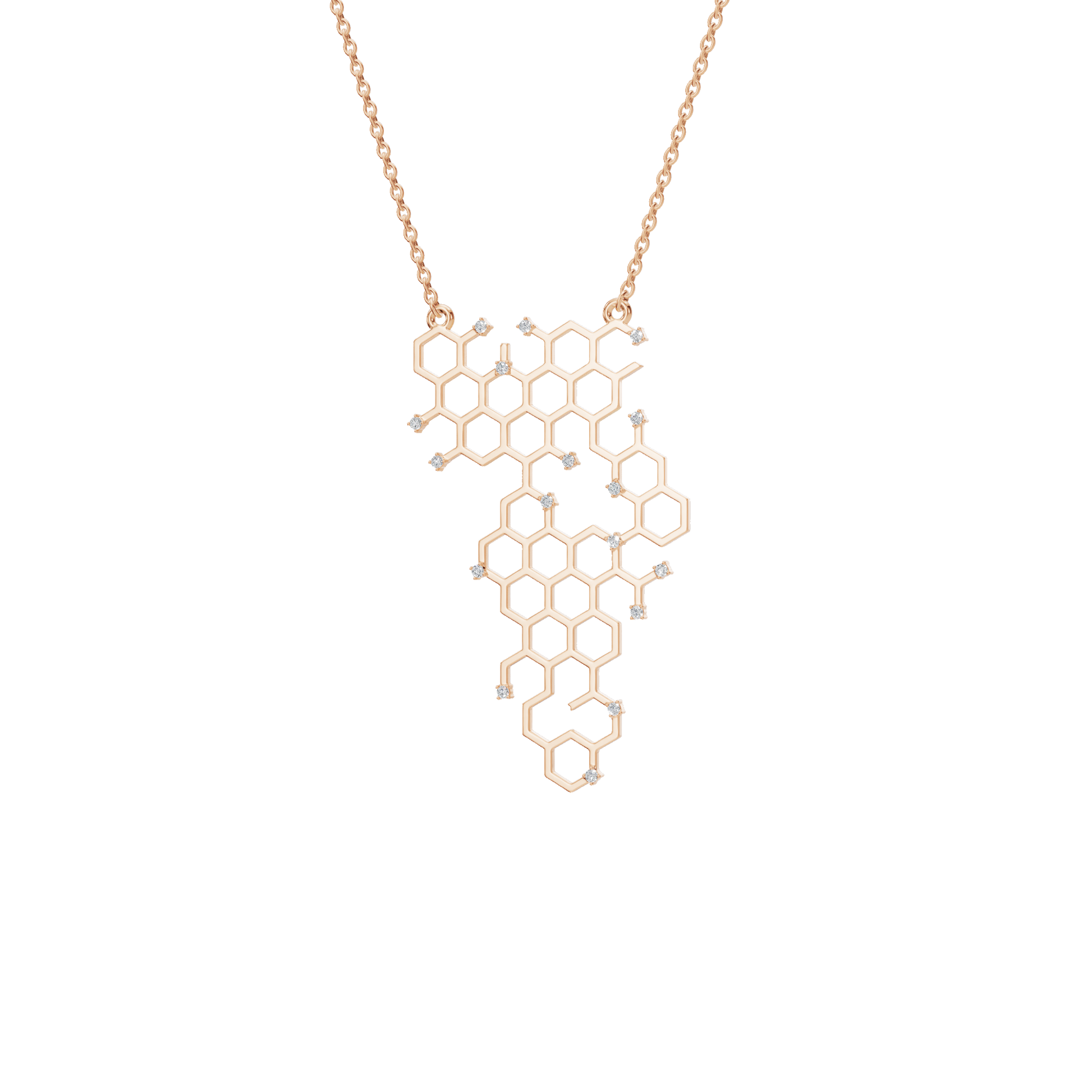 Honeycomb Geometric Diamond Pendant