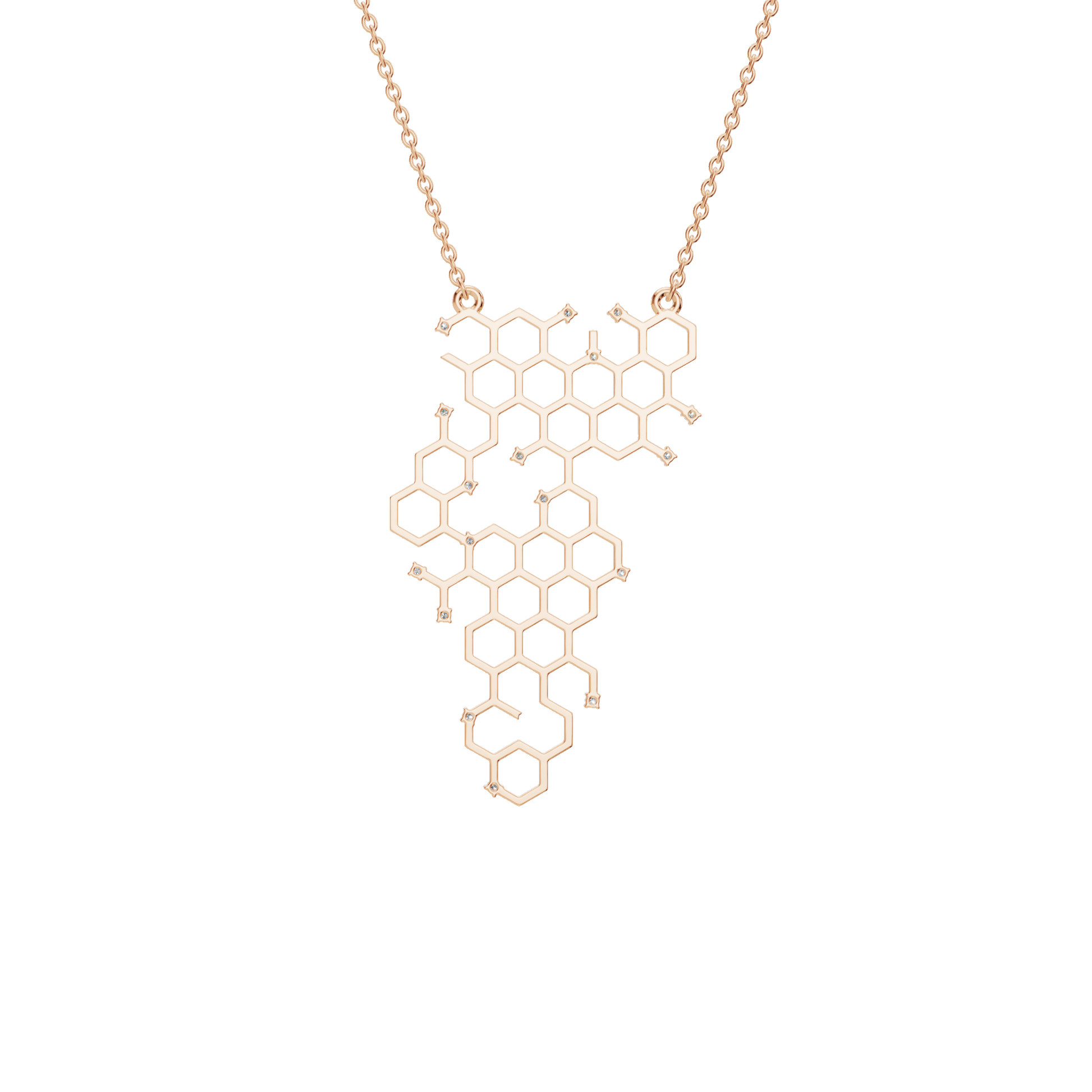 Honeycomb Geometric Diamond Pendant