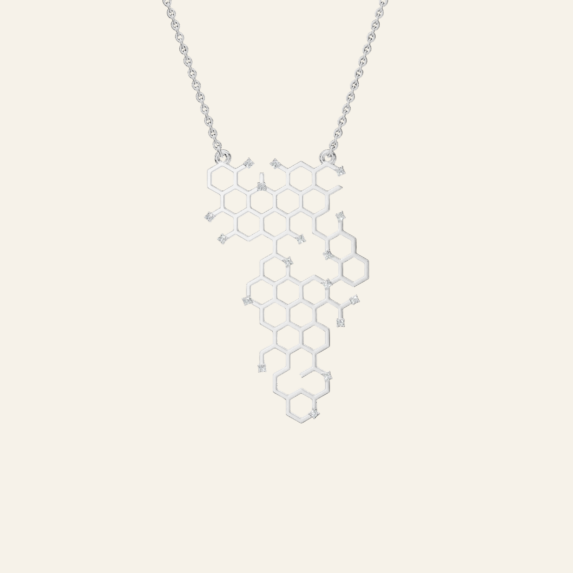 Honeycomb Geometric Diamond Pendant