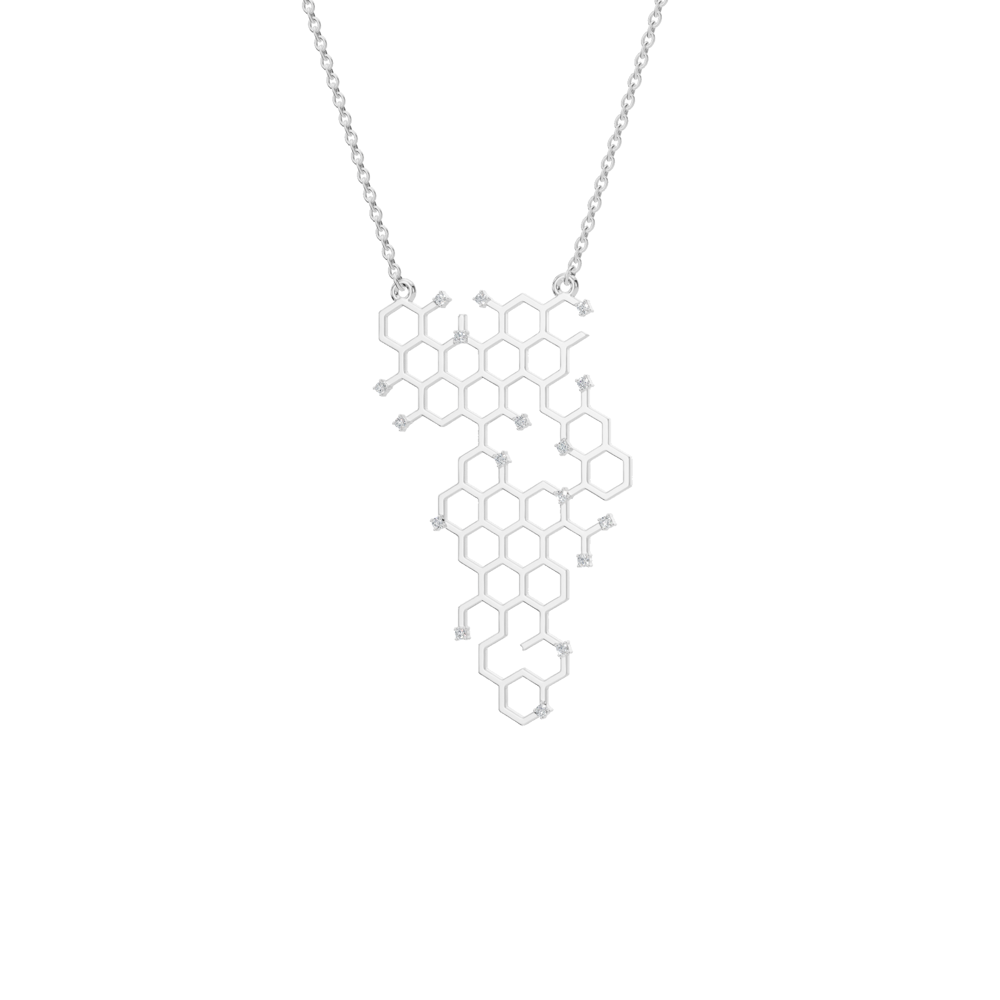 Honeycomb Geometric Diamond Pendant