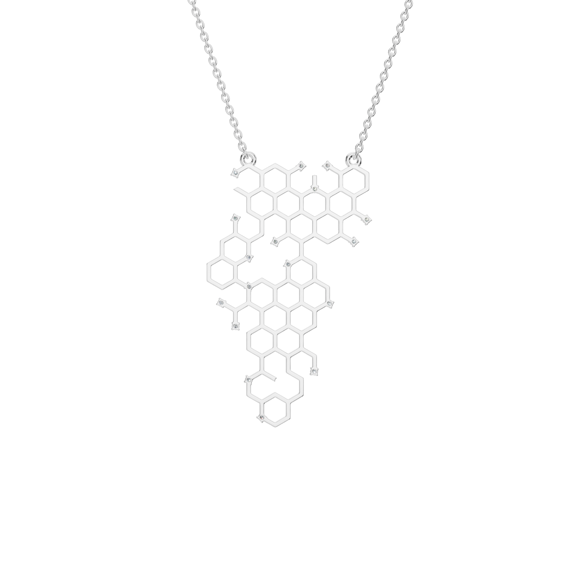 Honeycomb Geometric Diamond Pendant