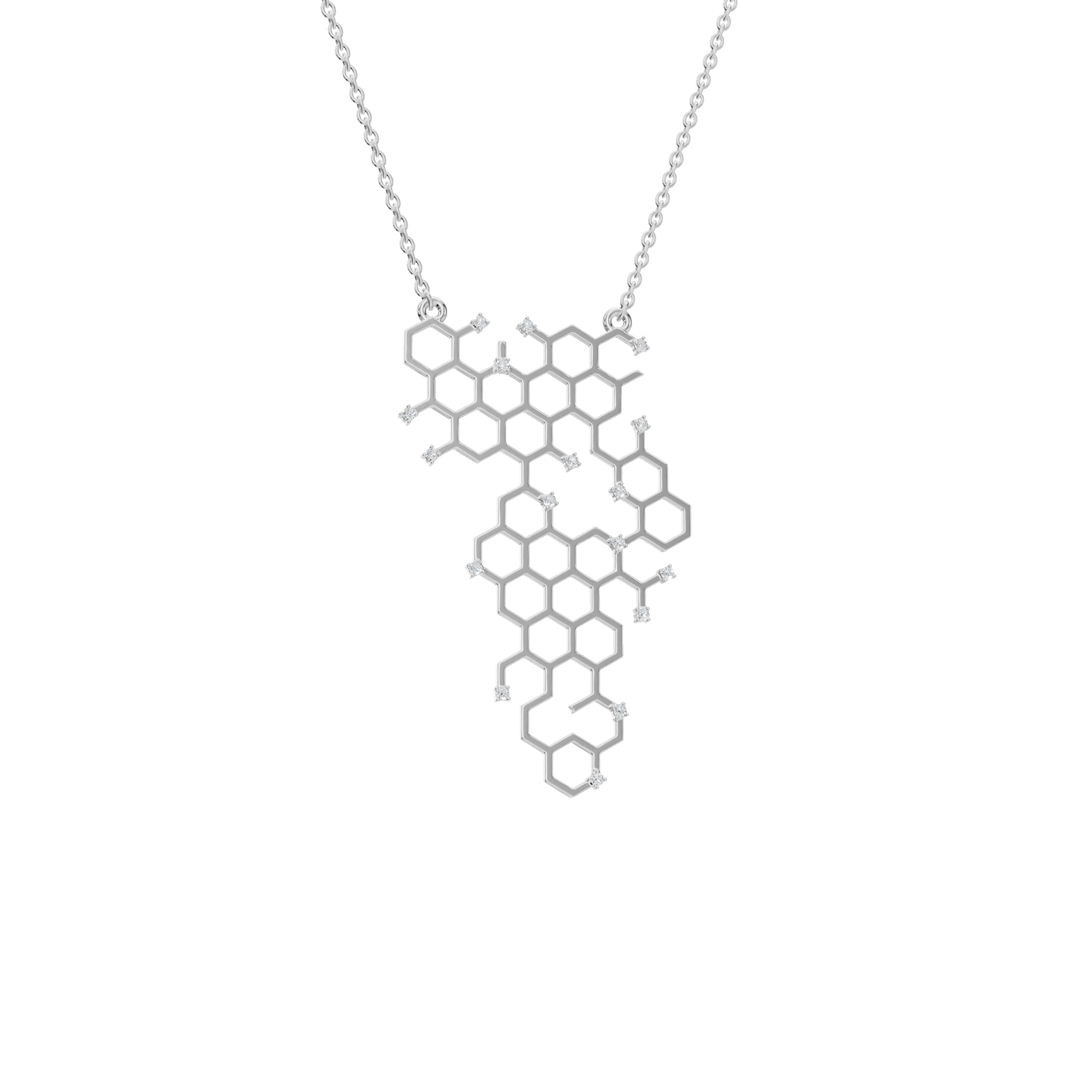Honeycomb Geometric Diamond Pendant
