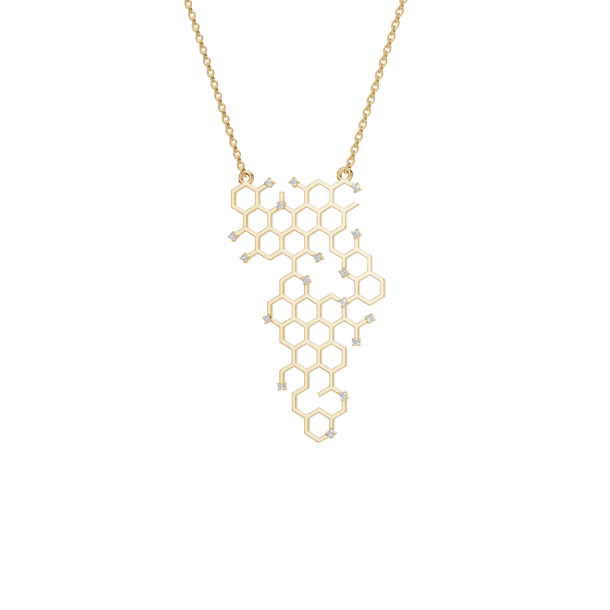Honeycomb Geometric Diamond Pendant