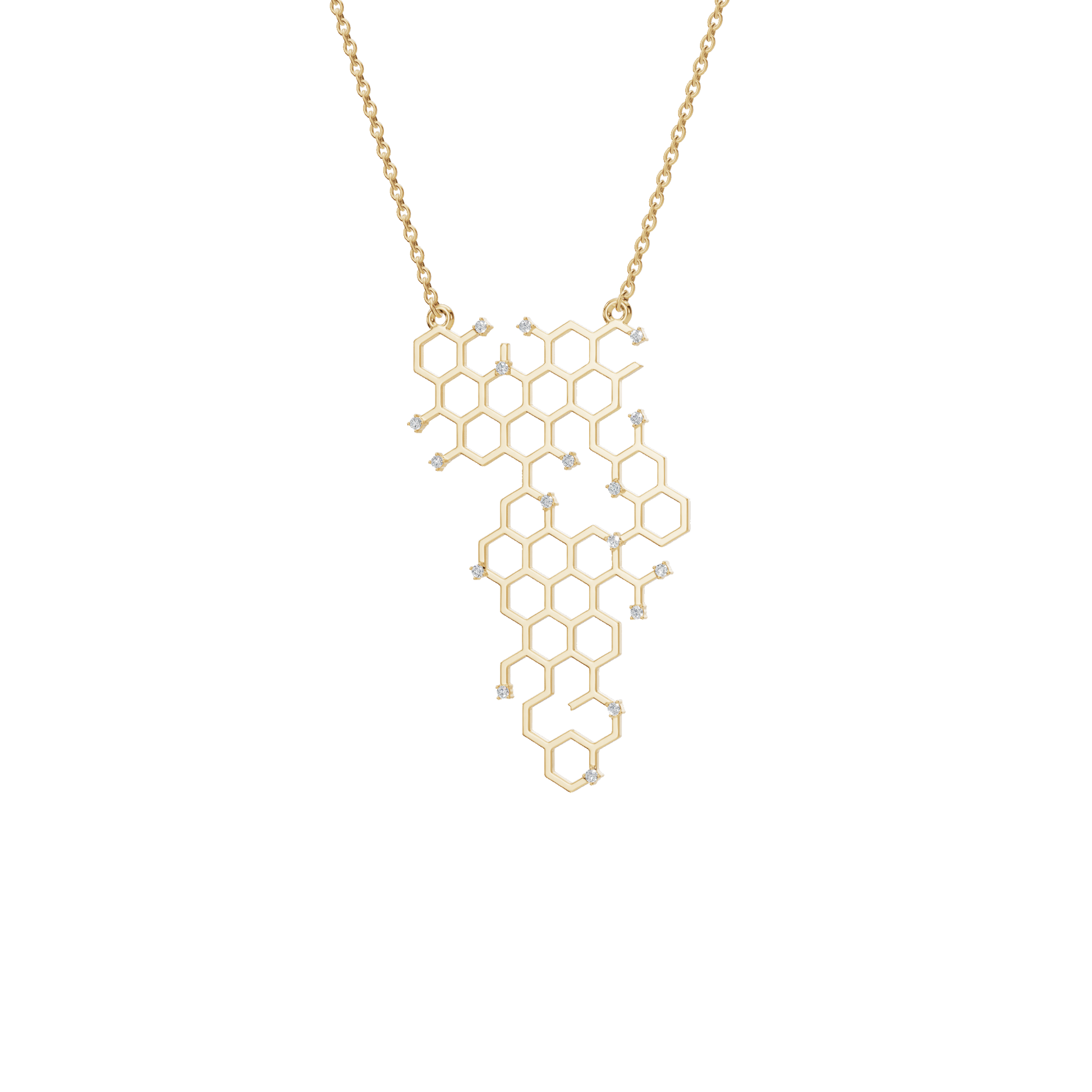 Honeycomb Geometric Diamond Pendant