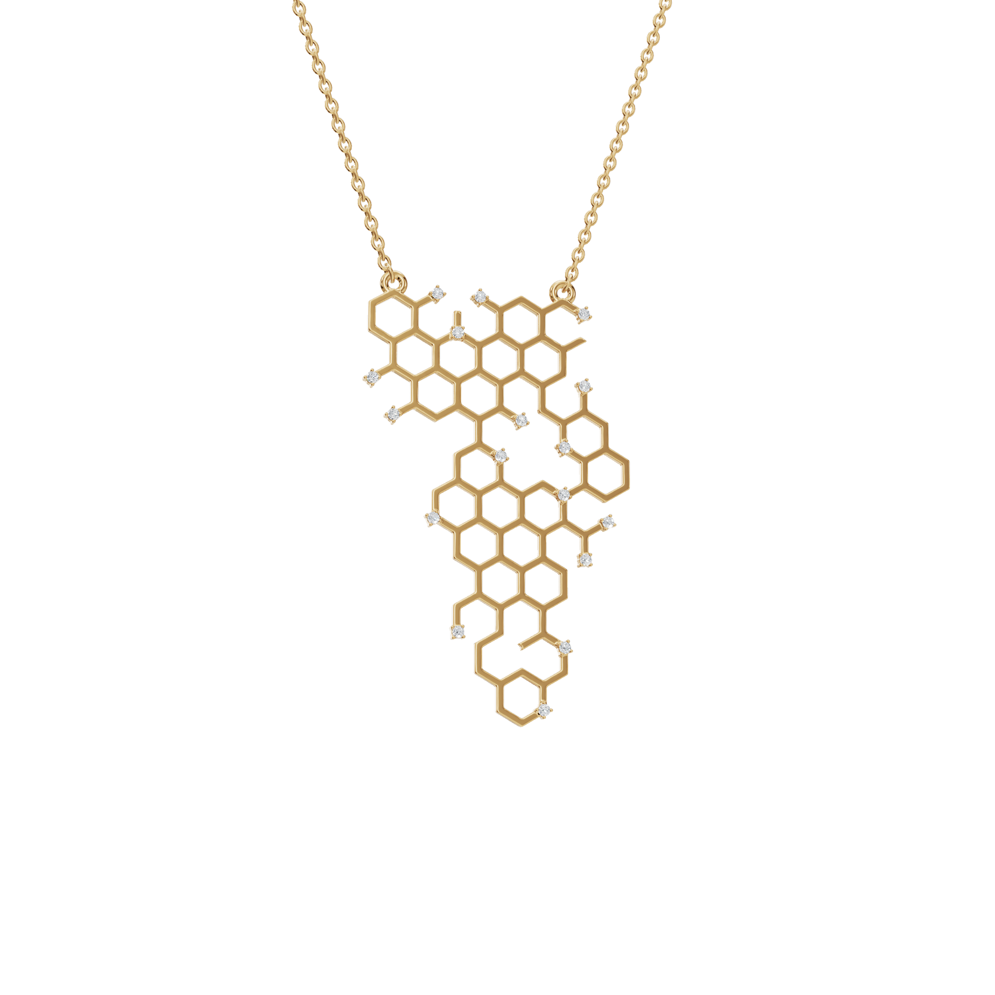 Honeycomb Geometric Diamond Pendant