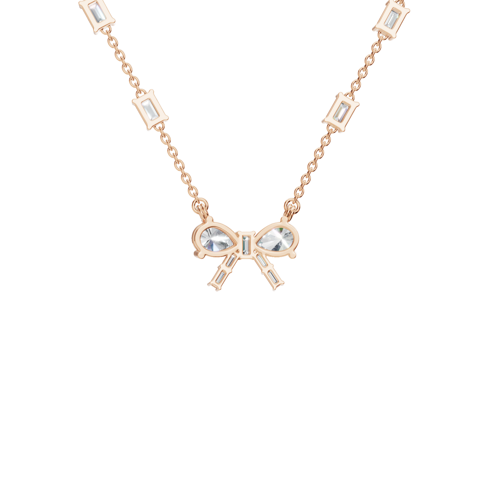 Ribbon & Baguette Diamond Statement Necklace