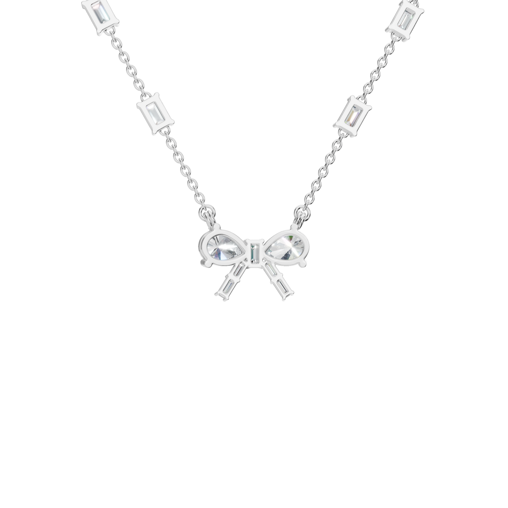 Ribbon & Baguette Diamond Statement Necklace