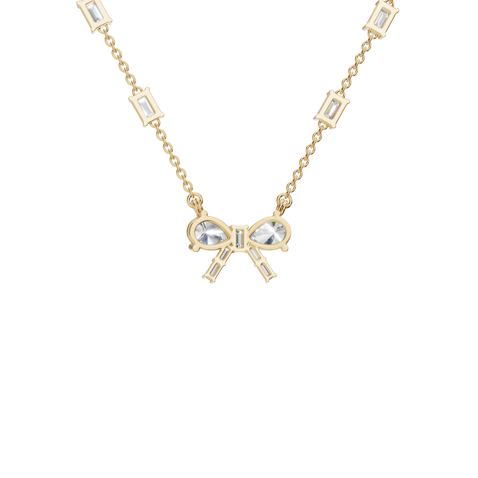 Ribbon & Baguette Diamond Statement Necklace