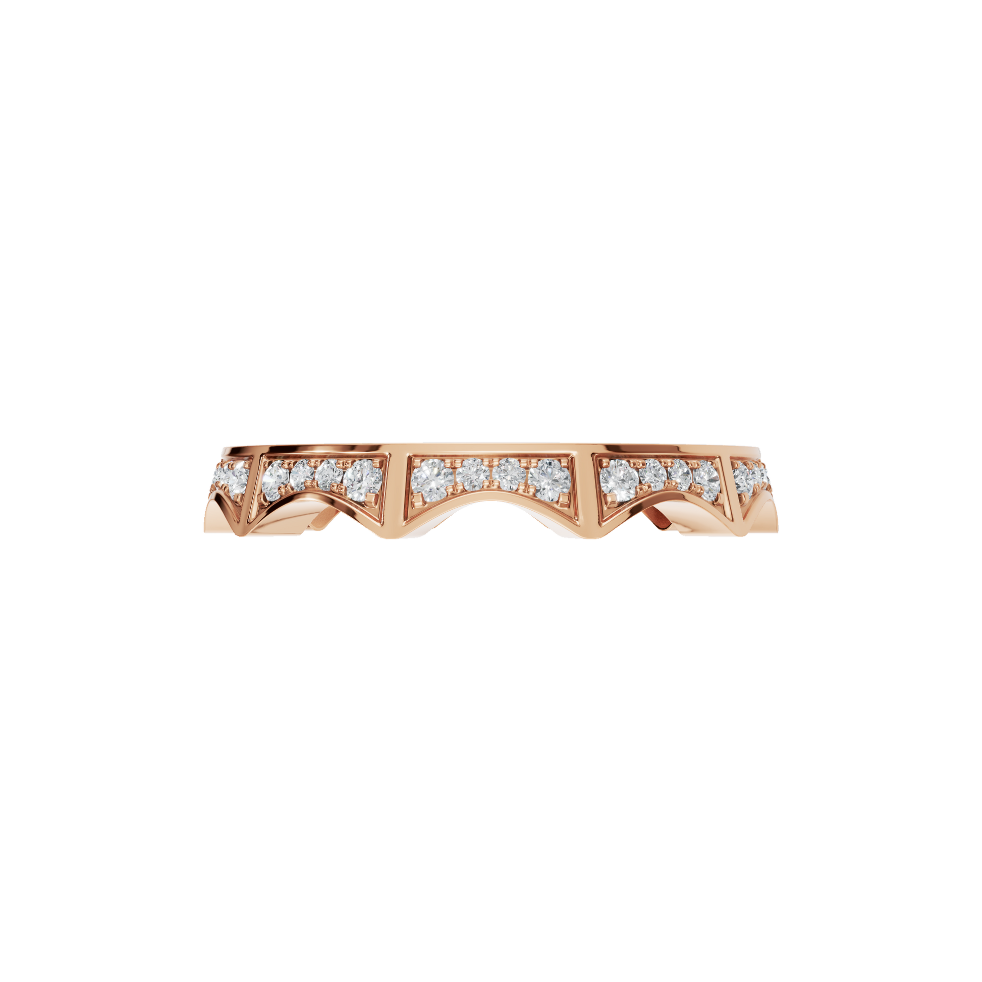 Crenelle Diamond Architectural Band in Rose Gold — Lab Grown | Roomy's Jewellery