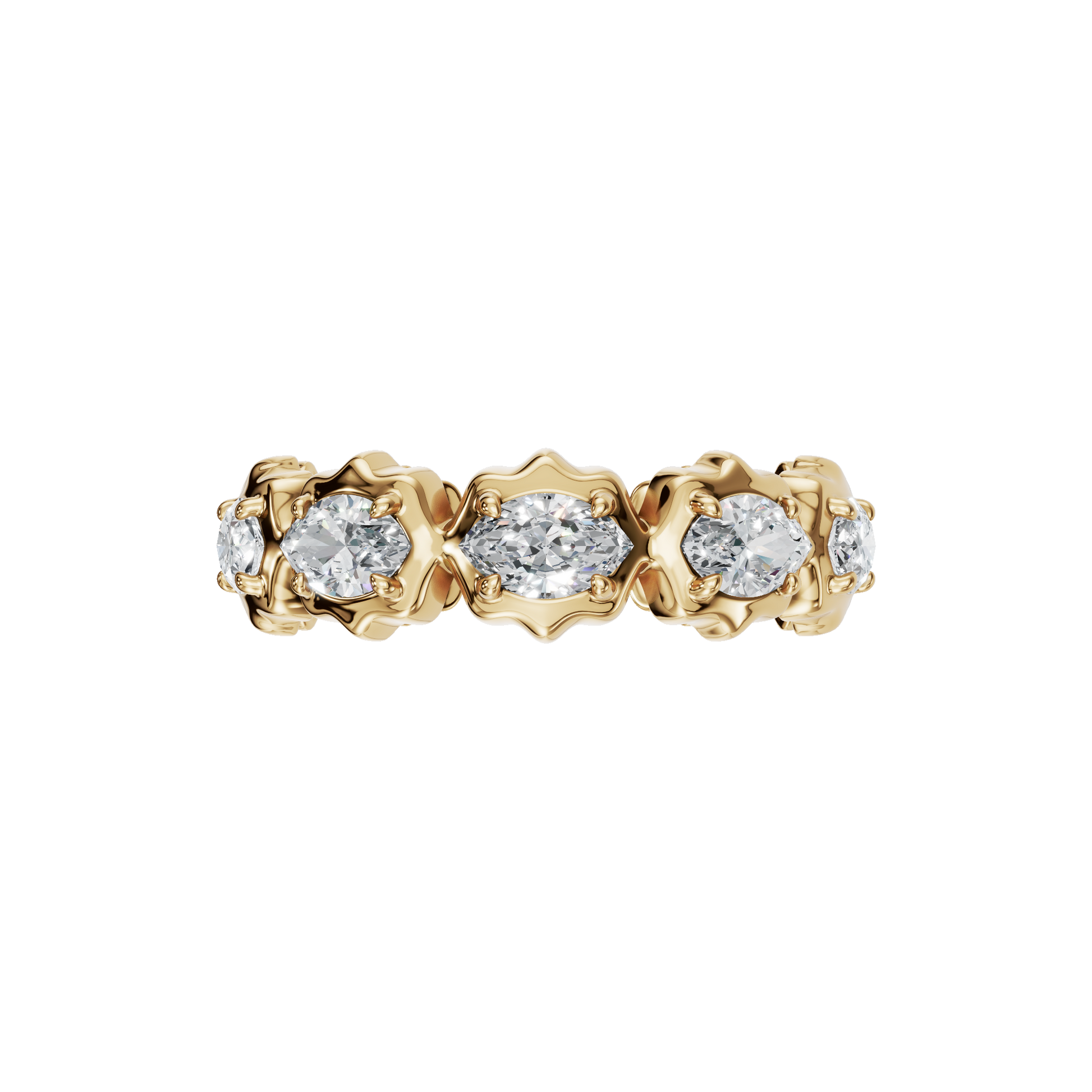 Marquise Eternity Diamond Band in Yellow Gold | Lab Grown Diamond | Roomy's Jewelery