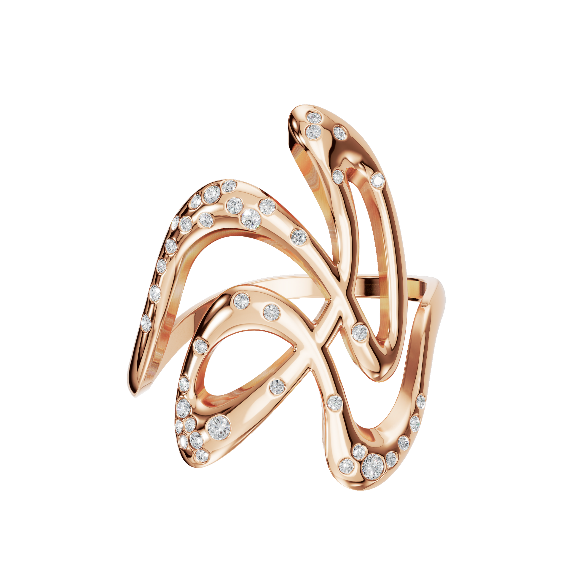 Reverie Diamond Sculptural Ring in Rose Gold — Lab Grown | Roomy's Jewellery