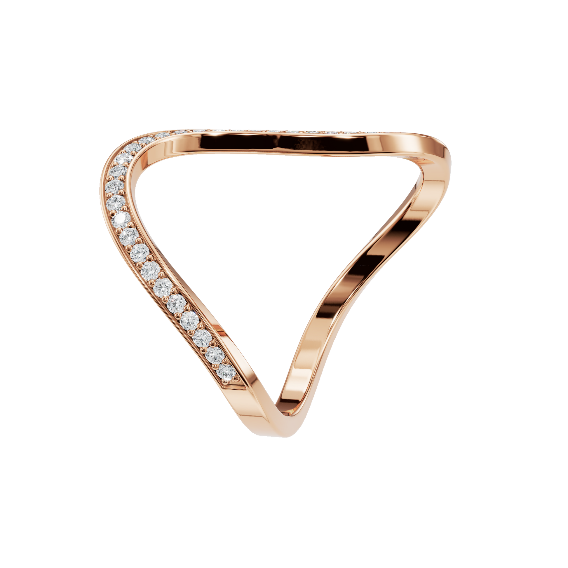 Infinity Diamond Pavé Ring in Rose Gold side view | Roomy's Jewellery