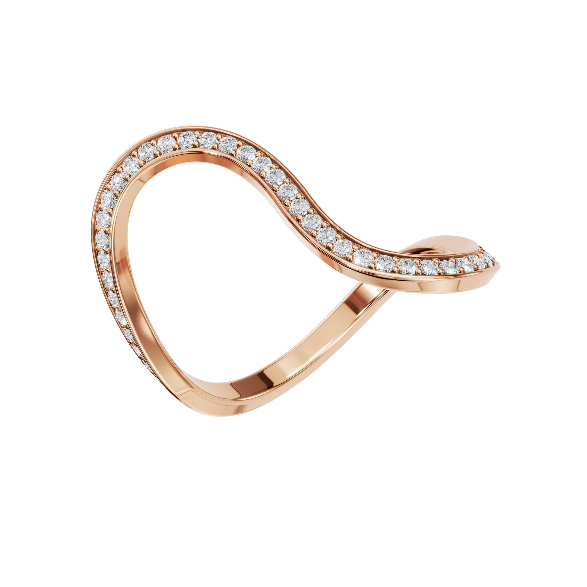Infinity Diamond Pavé Ring in Rose Gold close-up | Roomy's Jewellery